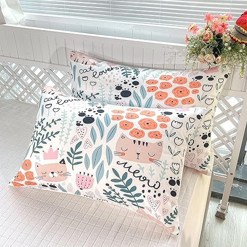 Miniatura 8 de CVHOUSE Ropa de cama de gatos, edredón de dibujos animados con diseño de gatos, juego de edredón con estampado de animales para niños, juego de