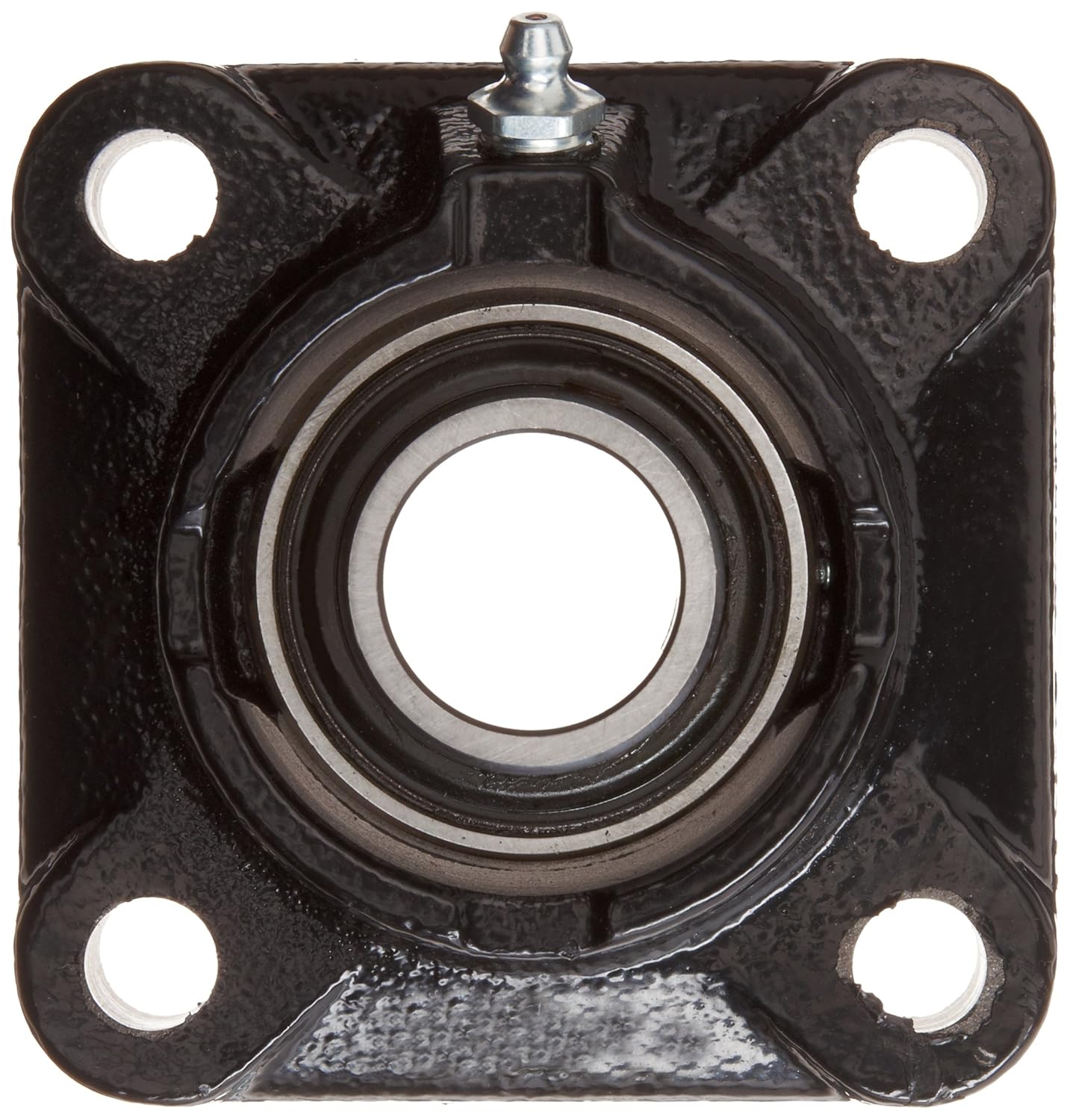 Link-Belt F3S223E Flange Unit, 4 Bolt Holes, Intermediate-Duty, Relubricatable, Non-Expansion, Cast Iron, Spring Locking Collar, Inch, 1-7/16" Bore Diameter