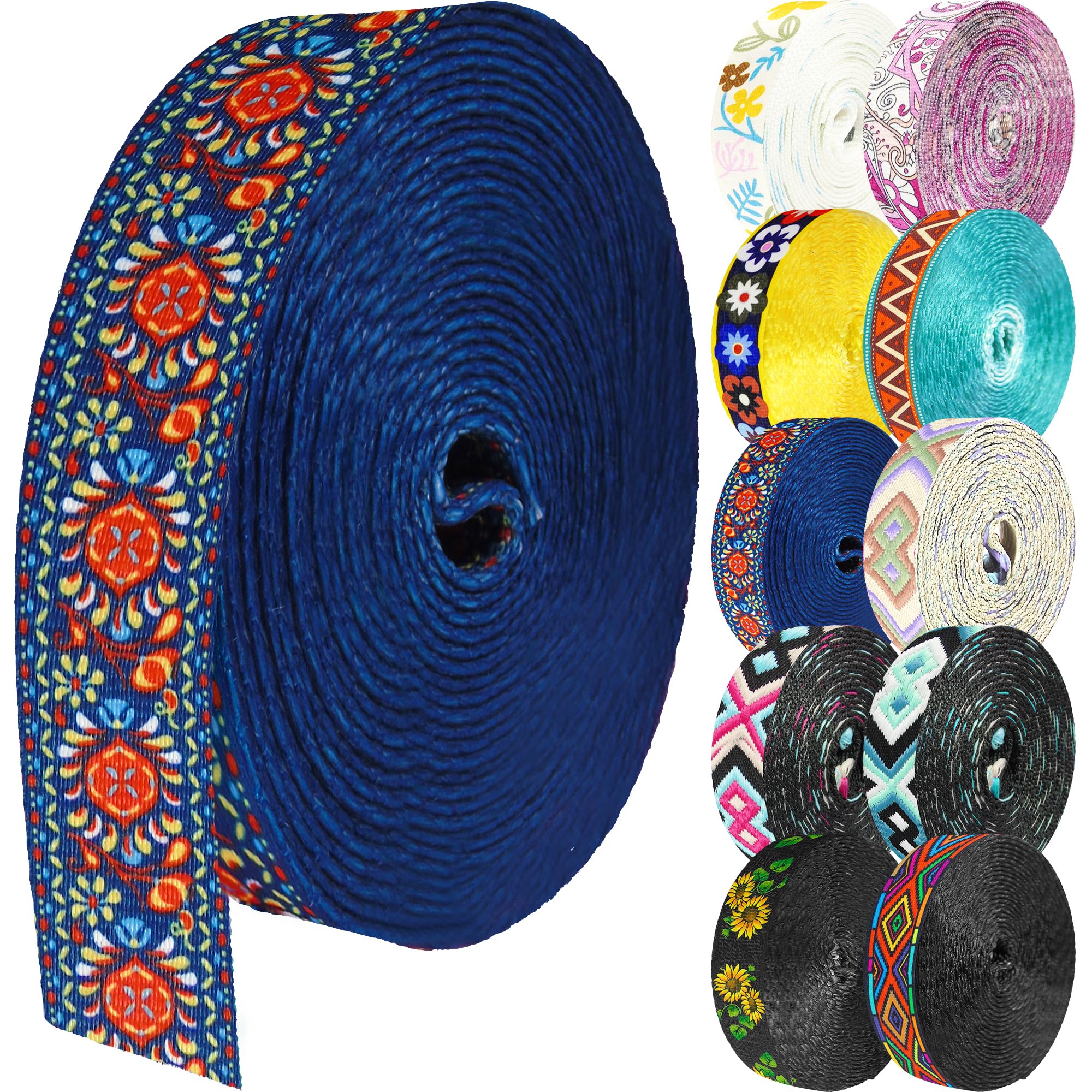 Grosun 1.5 inch Patterned Nylon Webbing Belt Webbing Straps Purse Straps Backpack Straps Nylon Belt