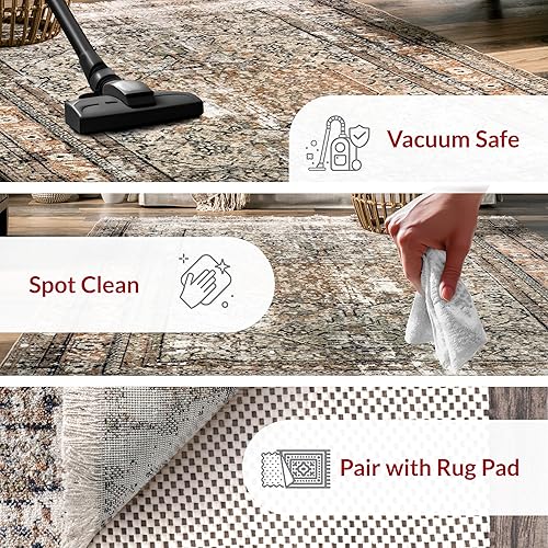 Miniatura 2 de nuLOOM Charvi - Alfombra decorativa con flecos de medallón envejecido, 3 x 5, multicolor