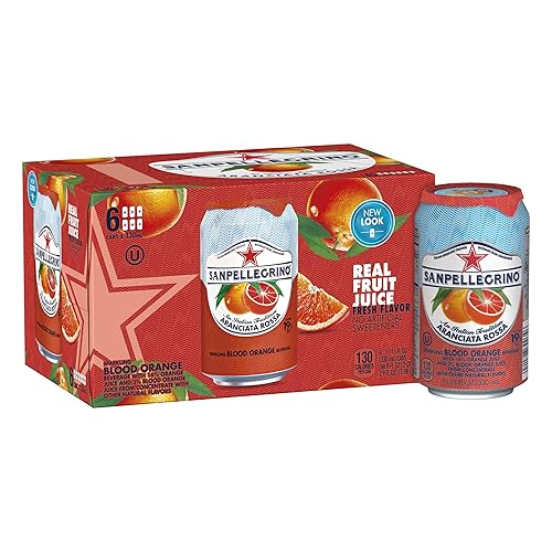 San Pellegrino, Soda Aranciata Rossa Blood Orange, 11.15 onzas líquidas, paquete de 6