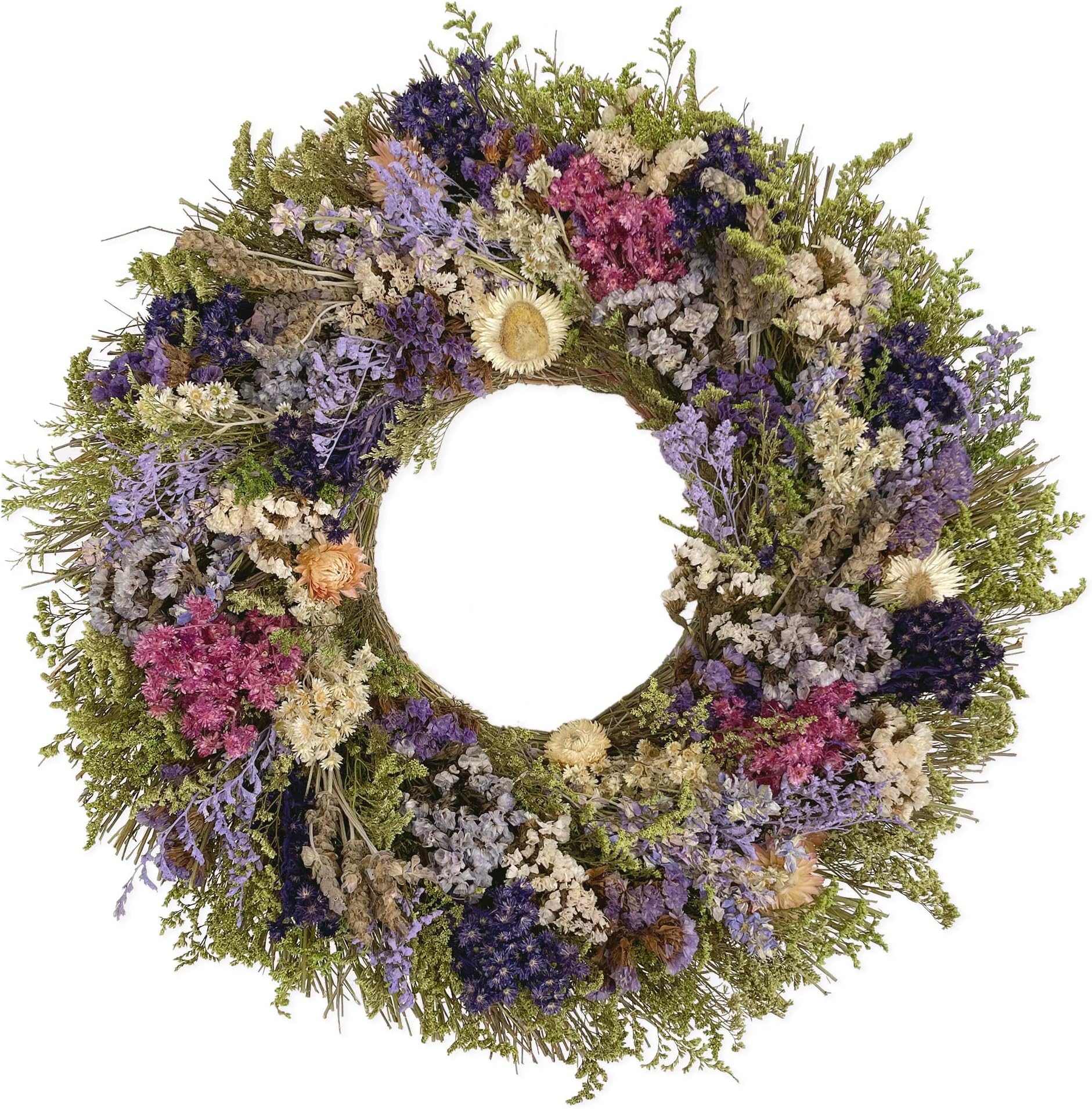ANDALUCA 20" Natural Botanicals & Dried Flowers Wreath (Spring Floral)