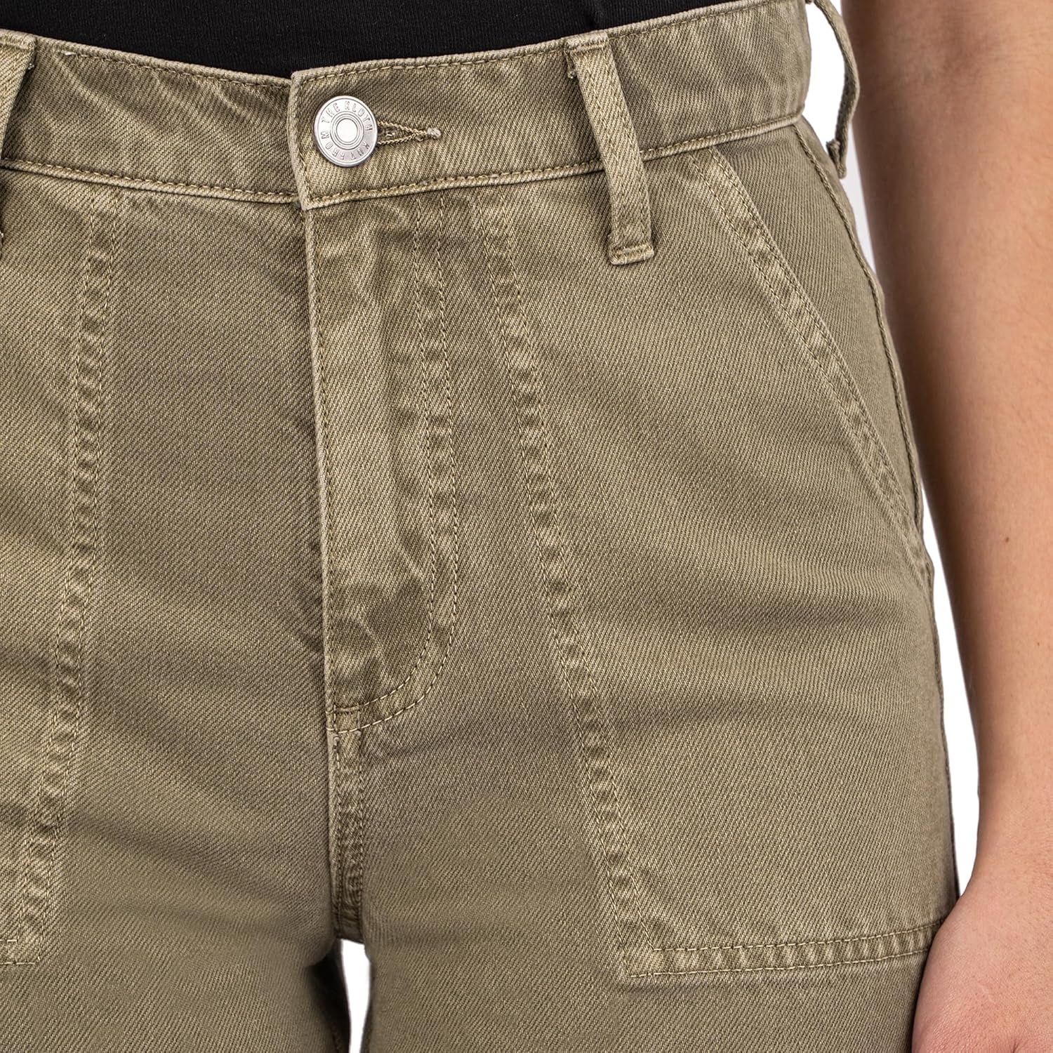 KUT from the Kloth Womens Kiera High Rise Slim Leg Barrel Olive Inseam: 29" - Image 3