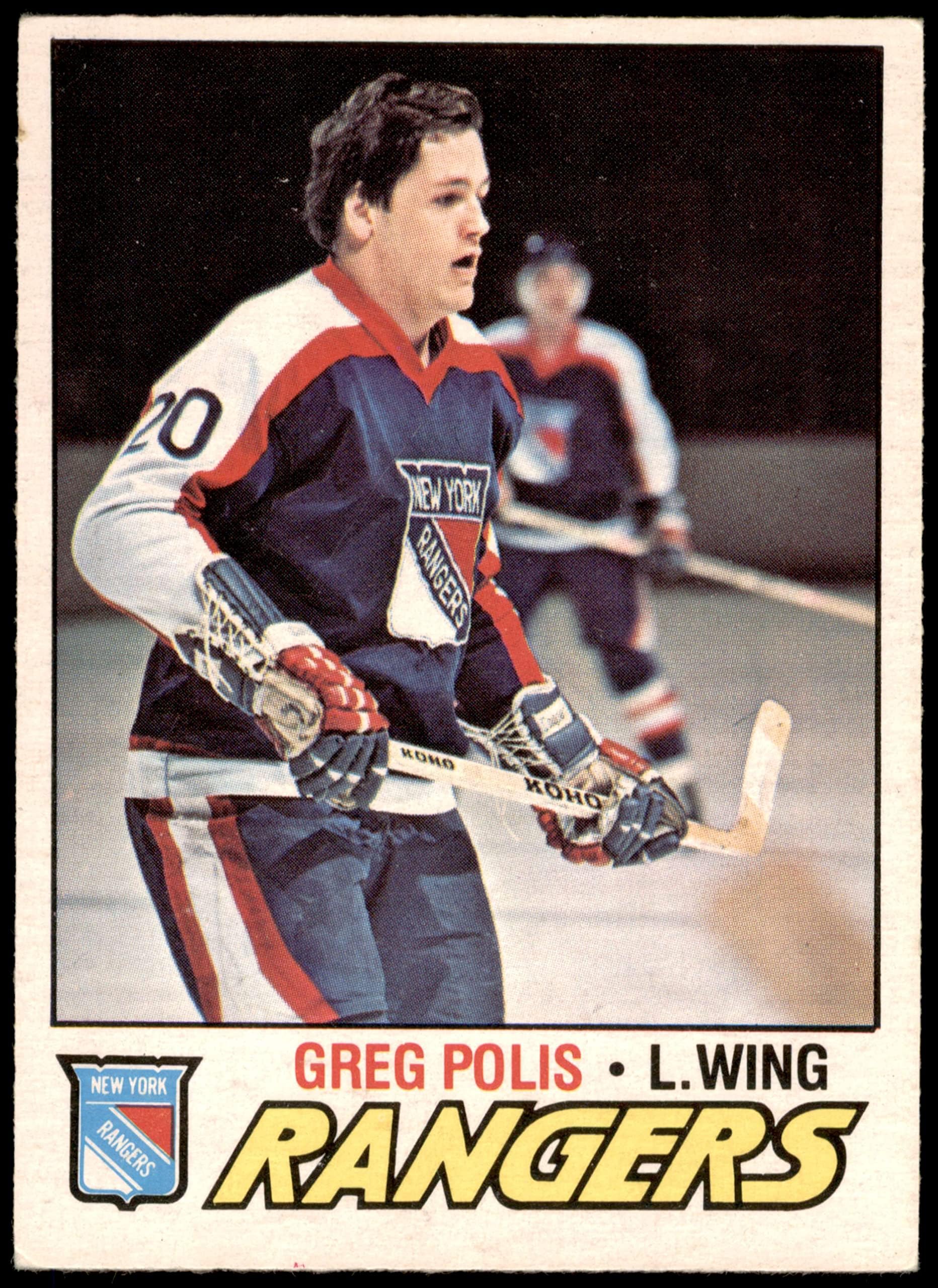 1977 OPeeChee Regular Hockey card112 Greg Polis of the New York Rangers Grade Excellent
