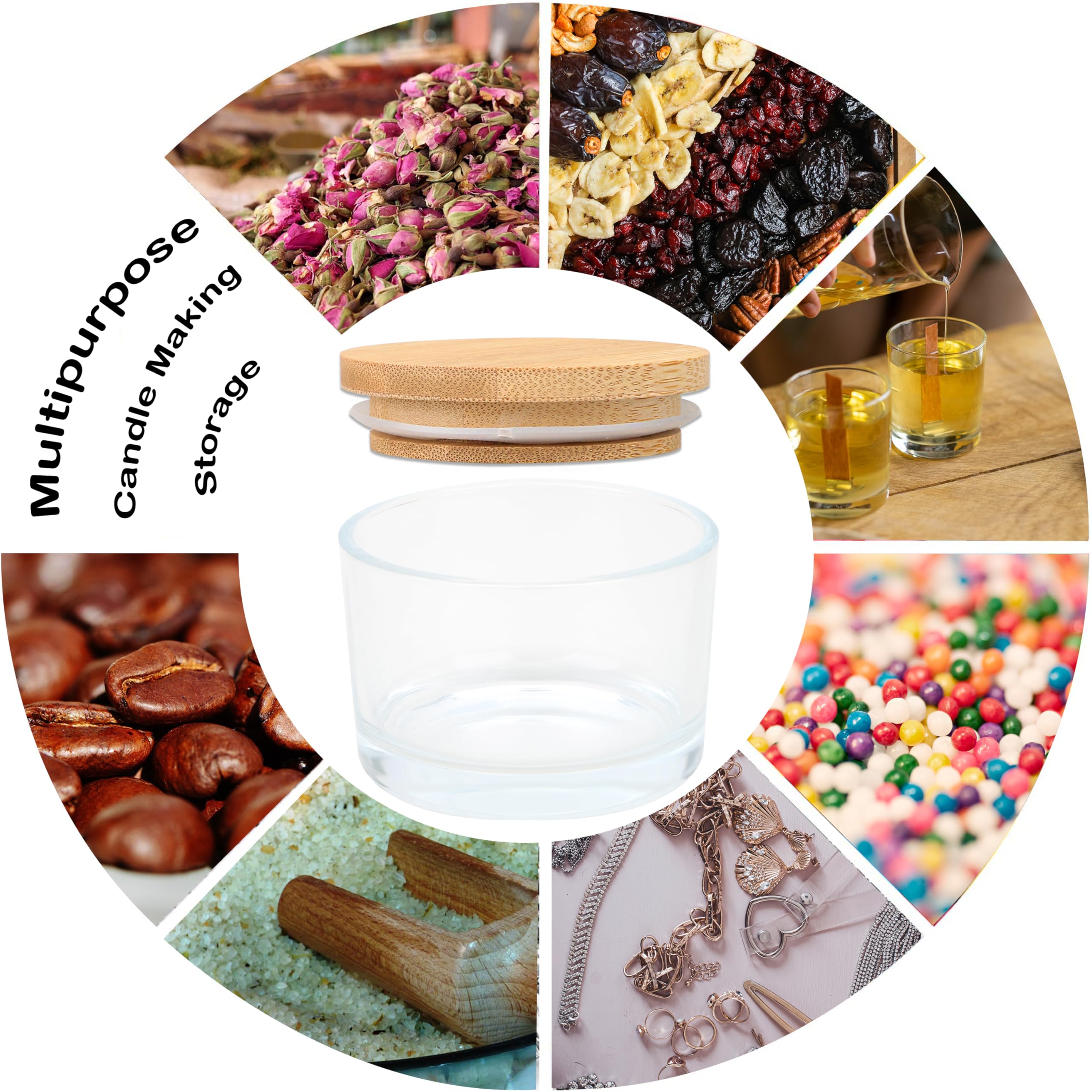 MILIVIXAY 20 szt. przezroczyste szklane słoiki na świece 110 ml z pokrywkami i zestawy do produkcji świec - duże, szerokogębowe, małe, puste słoiki na świeczki do produkcji świec - pojemniki na