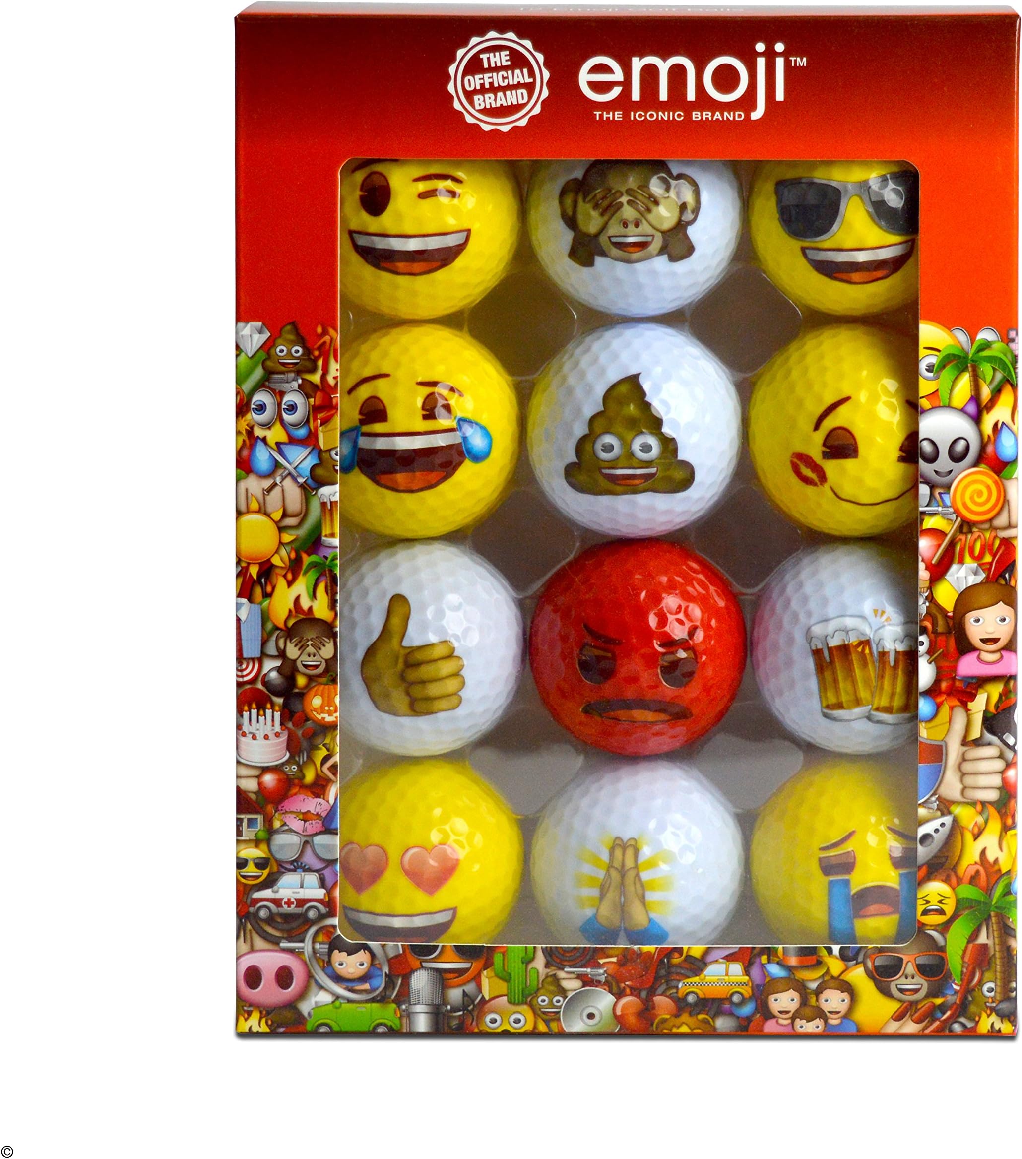 emoji Official Novelty Fun Golf Balls - 6 Pack - Choose Your