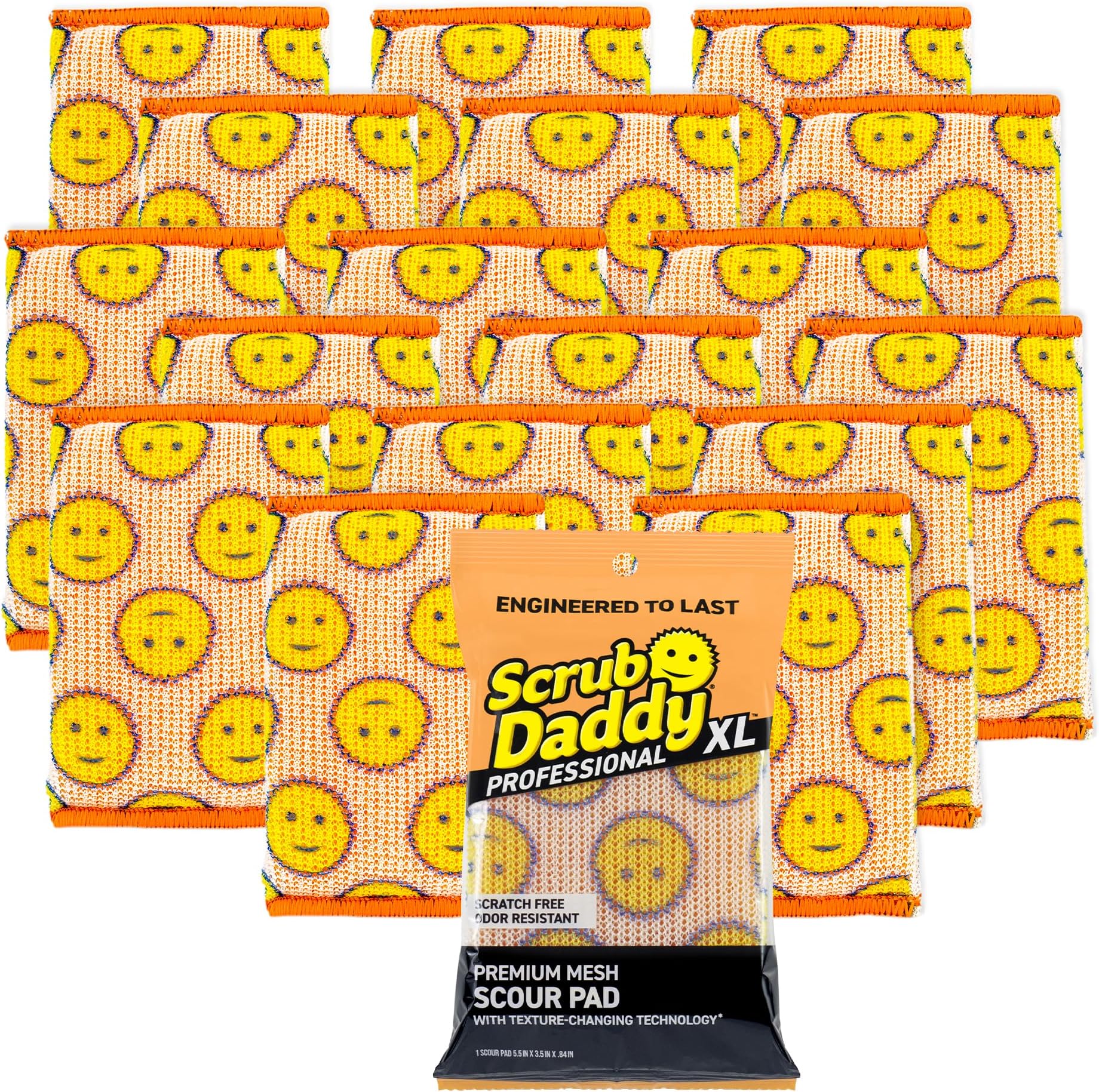 Scour Daddy Scouring Pad - Non Scratch Scouring Pad - Sponges for Dishes & Cleaning Supplies - Durable & Odor Resistant - 3 Count (12 Pack)