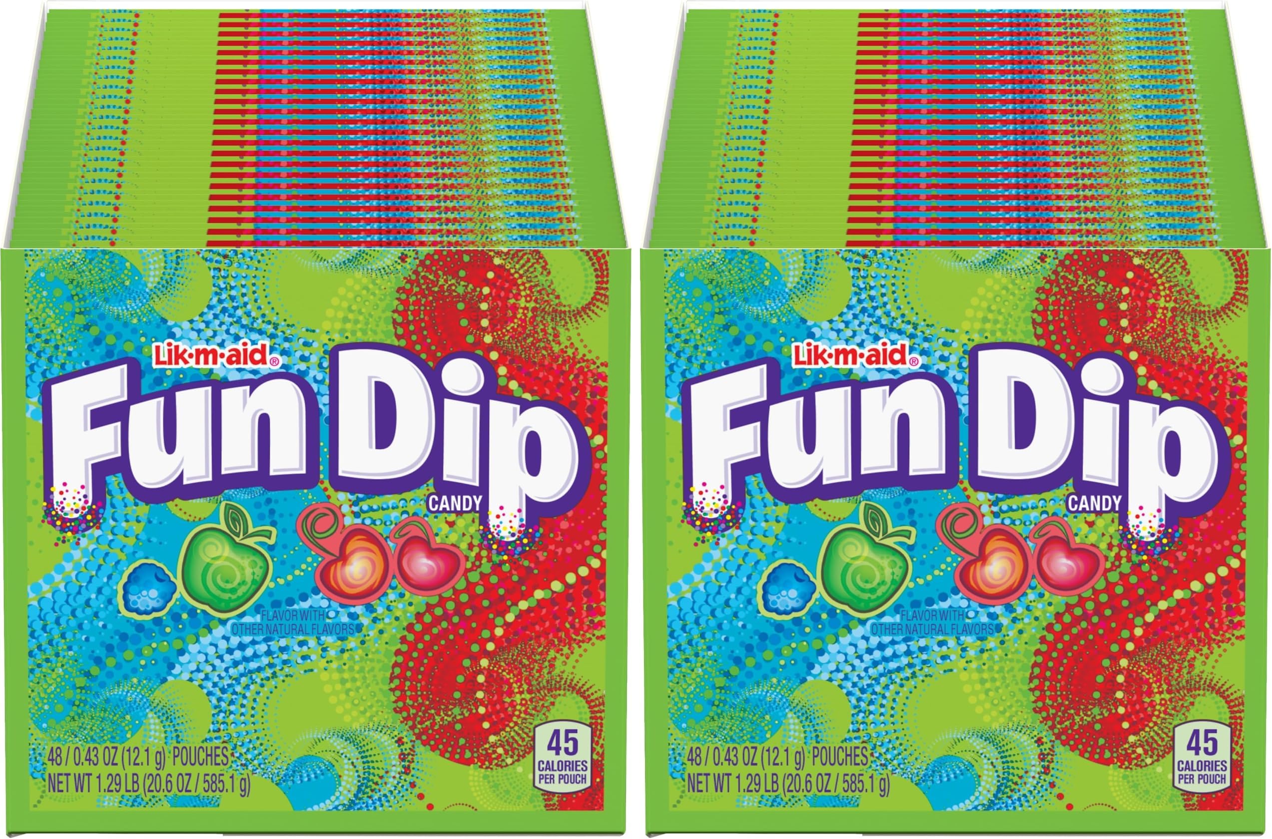 Fun Dip, Assorted Flavor Party Pack, 0.43 Ounce Packets, 48 Count (Pack of 2)