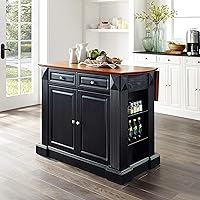 Vista 2 de Crosley Furniture Isla de cocina Drop Leaf/Barra de desayuno, negro