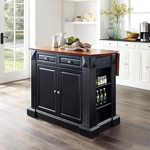 Miniatura 2 de Crosley Furniture Isla de cocina Drop LeafBarra de desayuno, negro