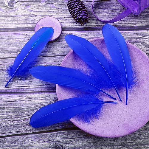 Miniatura 2 de Ballinger Blue Craft - 120 plumas grandes de 6 a 8 pulgadas para manualidades, alas de ángel, atrapasueños y decoración de fiesta de boda