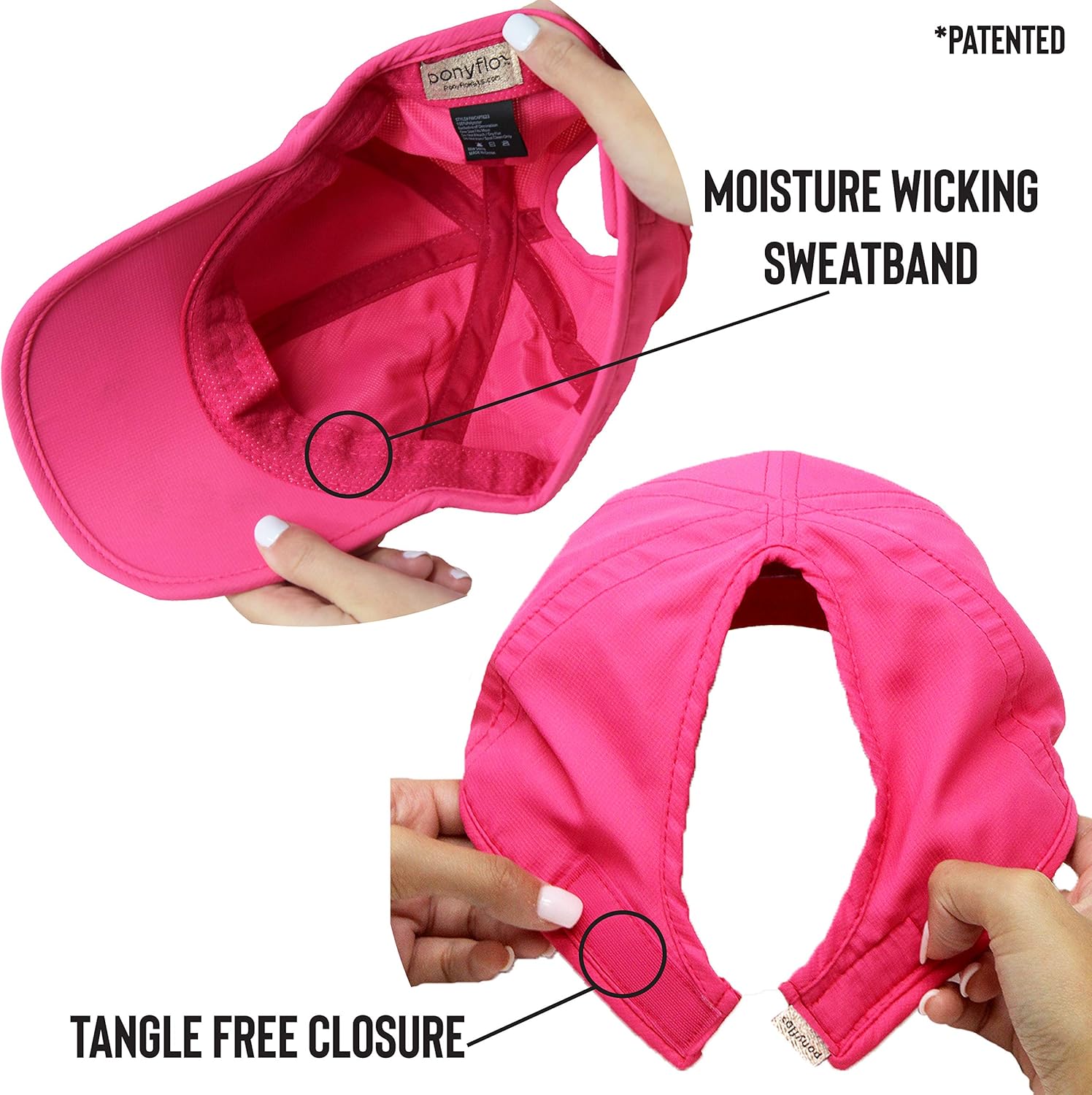 Ponyflo Womens Ponytail Baseball Cap Patented Womens Ponytail Baseball Cap - Hat with Ponytail Hole - Image 3