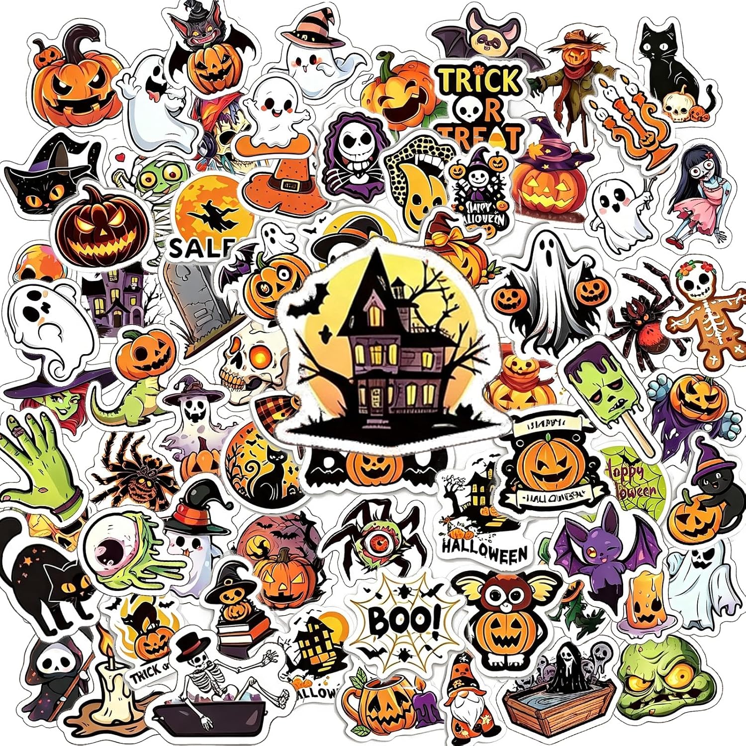 100PCS Halloween Stickers,Halloween Party Favors,Vinyl Waterproof Stickers
