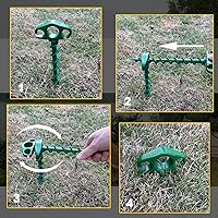 Vista 4 de Estacas de Anclaje para Tienda de Campaña Atornillables, Paquete de 6 Estacas de Arena para Playa de 9.4 Pulgadas, Clavijas Espirales Resistentes