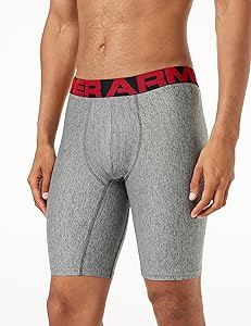 Under Armour Men's Multi-Pack Performance Tech Long-Leg Boxer Brief, 9" Inseam, All-Day Comfort