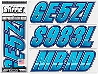 Vista 60 de Stiffie Techtron Vino/Negro 7,6 cm Adhesivos para Registro de Barcos y Motos Acuáticas • Pegatinas de Números y Letras