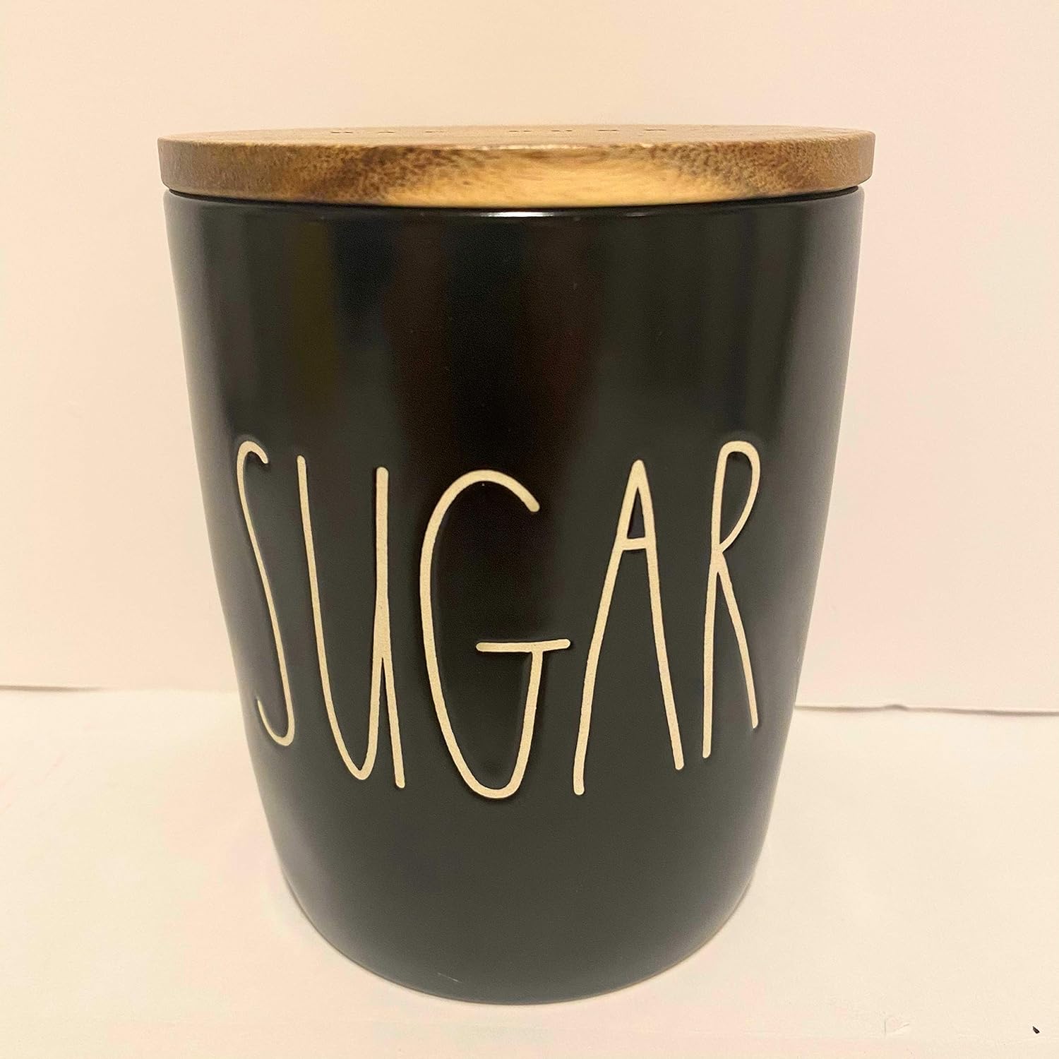Rae Dunn SUGAR Cellar BLACK Ceramic