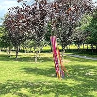 Vista 4 de Calcetín de viento con cinta de raso, decoraciones al aire libre para su patio, jardín, patio trasero, muelle y autocaravana, 60 pulgadas