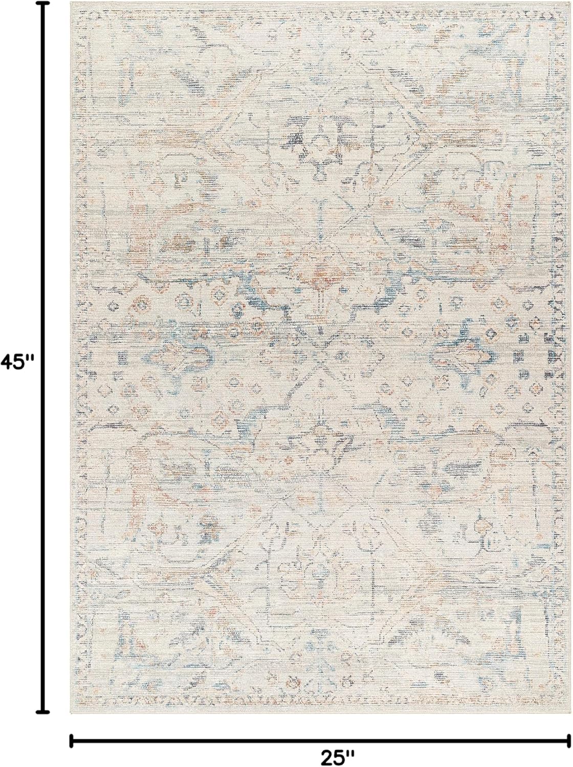 Livabliss x Becki Owens Marlene Vintage Medallion Area Rug, 2'2" x 3'9", Light Blue