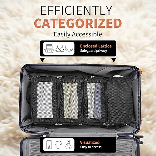 Vista 3 de Organizador de maleta, organizador de bolsas de viaje para equipaje de compresión para colgar cubos de equipaje para viajes, llevar en el armario