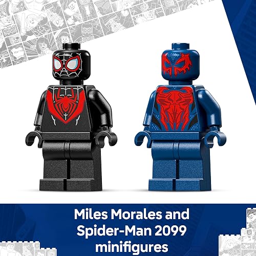 LEGO | Marvel Miles Morales Mech vs. Spider-Man 2099 - Superhero Toy w/an Action Figure & 2 Minifigures, plus Razor Web and Power Blast Elements - Gift for 6+ Year Old Boys - 76337 - 5