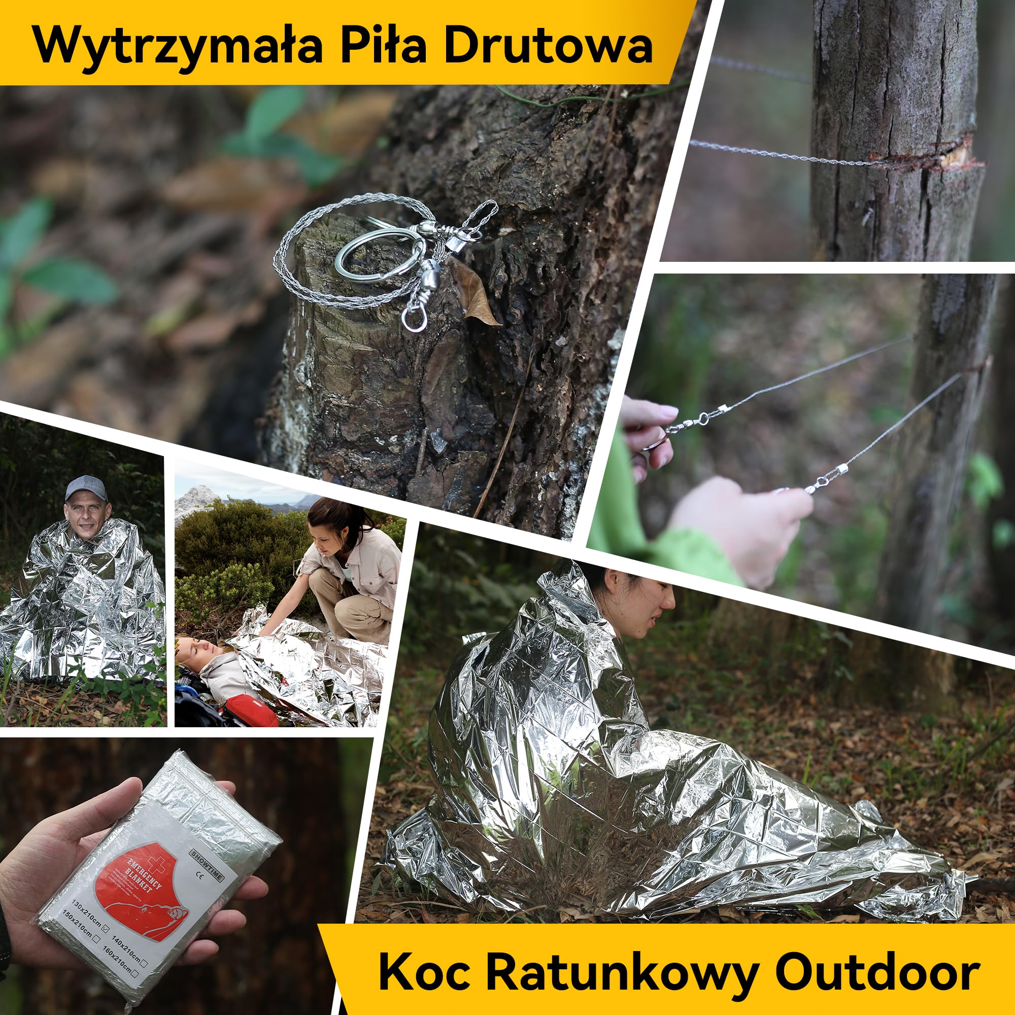 Wielofunkcyjny zestaw survivalowy 13 w 1 i akcesoria kempingowe, krzemień, karta wielofunkcyjna, koc awaryjny, latarka na kemping, wędkowanie, polowanie (nóż 13 w 1)