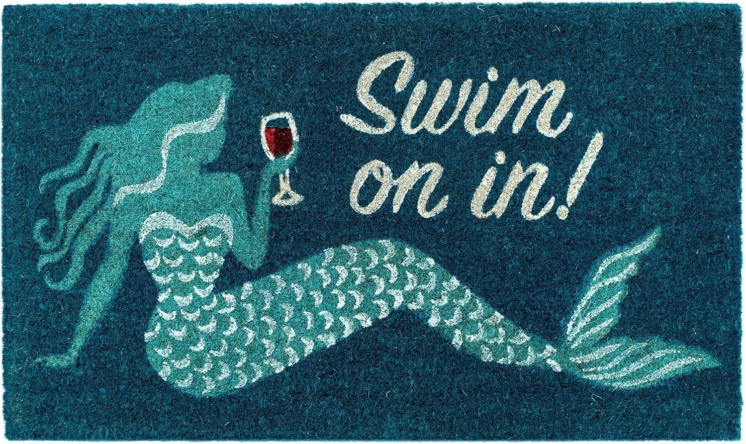 Liora Manne Natura Door Mat - Novelty Designs, Durable Natural Coir & Vinyl Back, Long Lasting Color, Foyers, Porches, Patios & Decks, Ocean, 1'6" x 2'6"