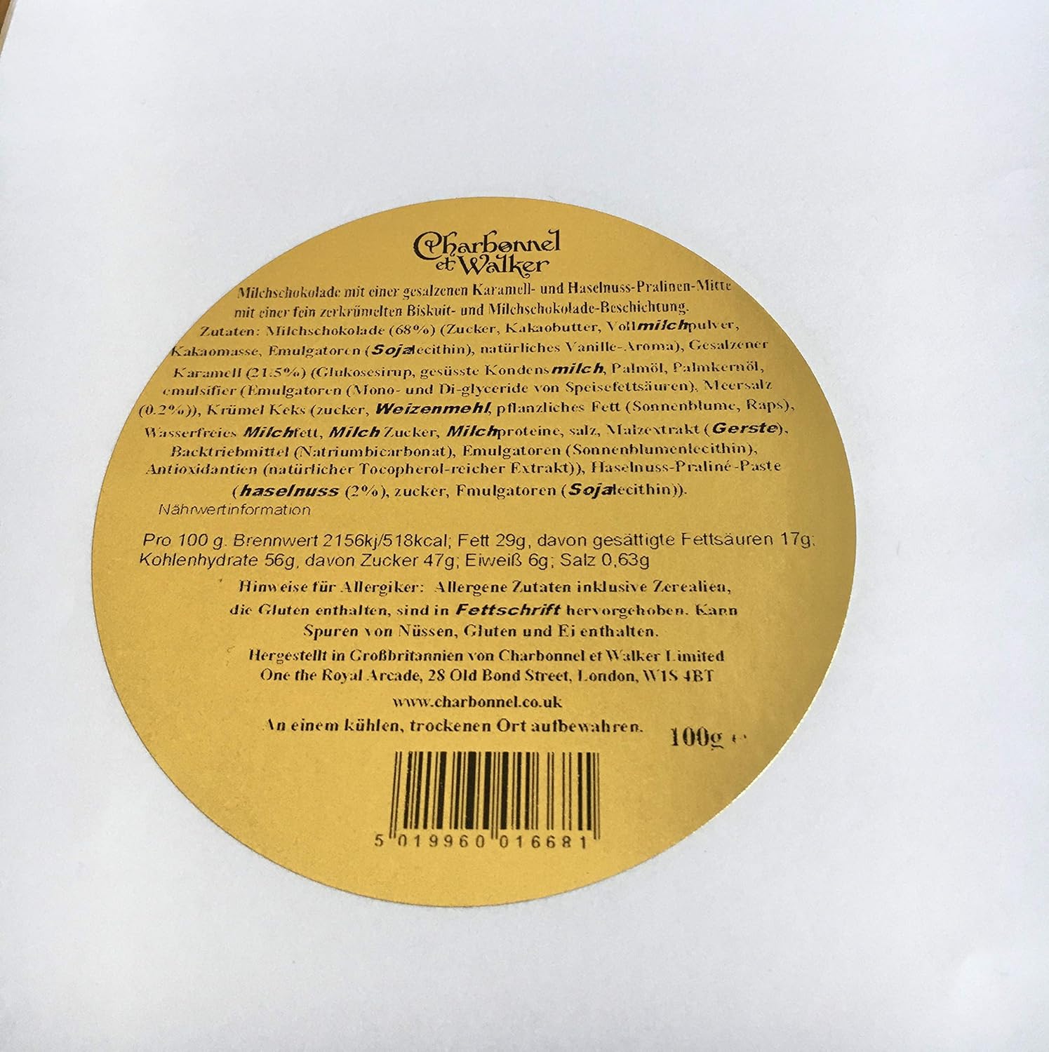 Charbonnel et Walker Sea Salt Praline Milk Caramel Truffles, 3.5 Ounce