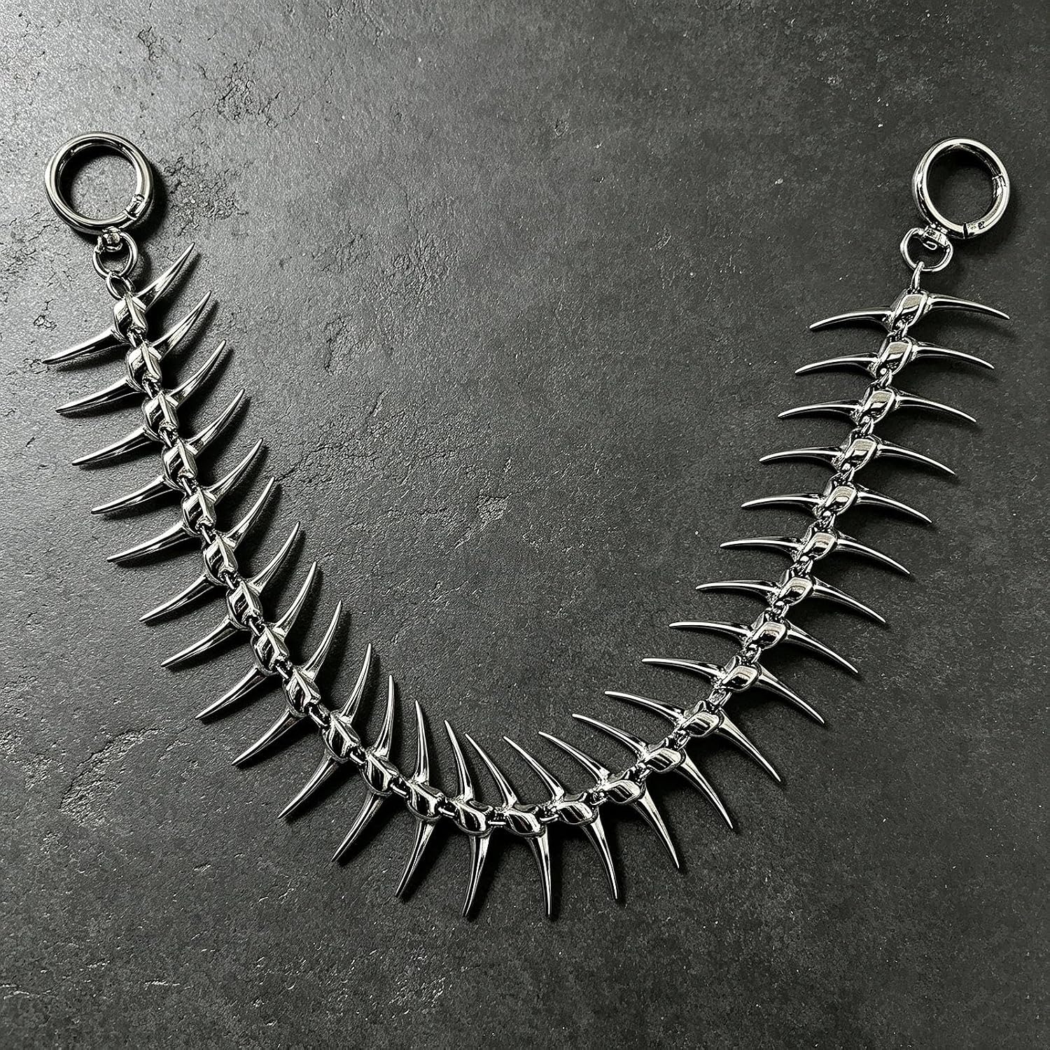 LRTJ Punk Fishbone Decorative Bag Chains, Y2K Stainless Steel Pant Chains image 3