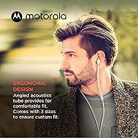 Vista 5 de Motorola Earbuds 3-S - Auriculares con cable con micrófono, auriculares intrauditivos con cable, cómodos auriculares de silicona ligeros, cable