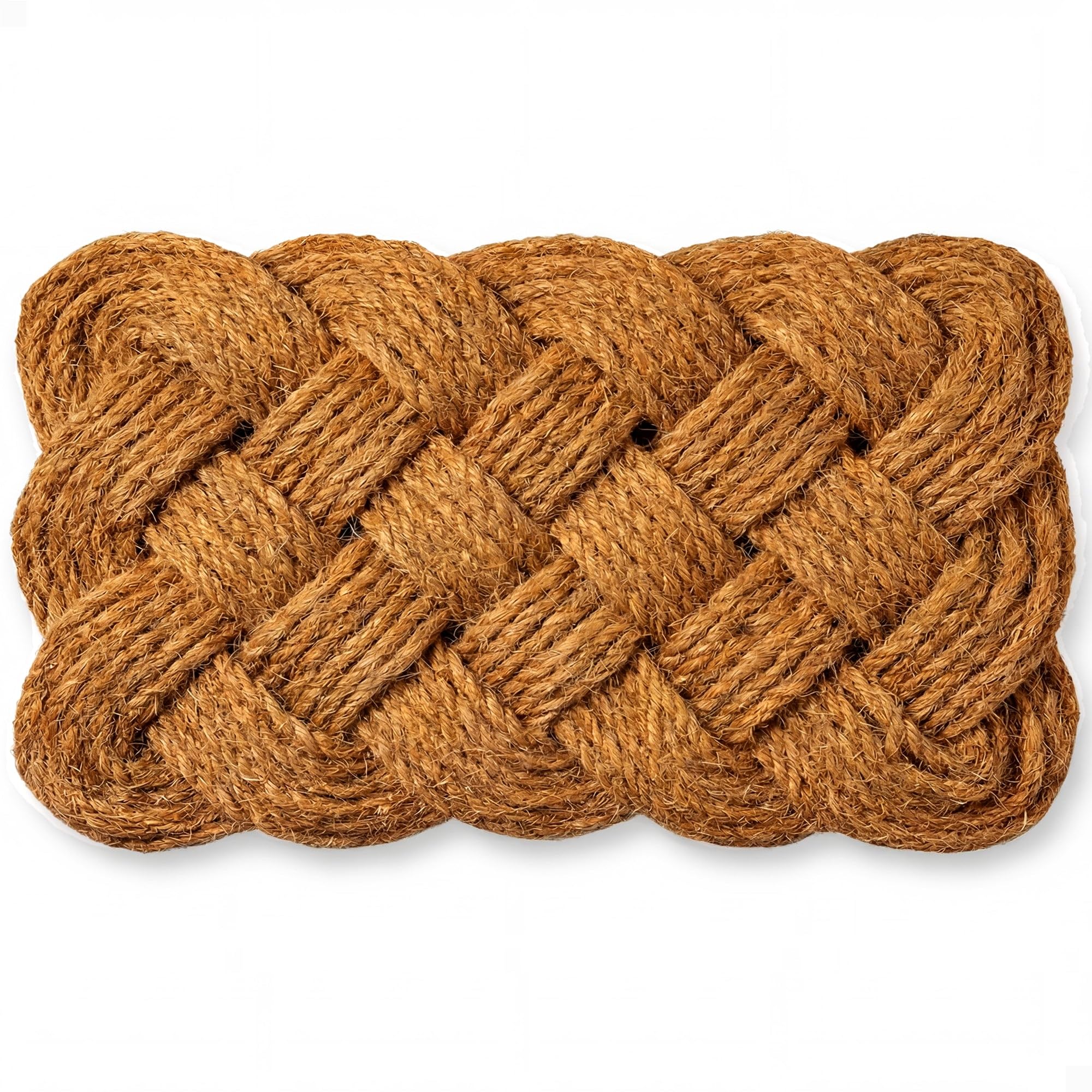 Door Mat – Coir Doormat for Outdoor Entrance, Durable Welcome Mat, Perfect for Front Door and Entryway - Outdoor/Indoor - Rope - Knot - 17" x 30"