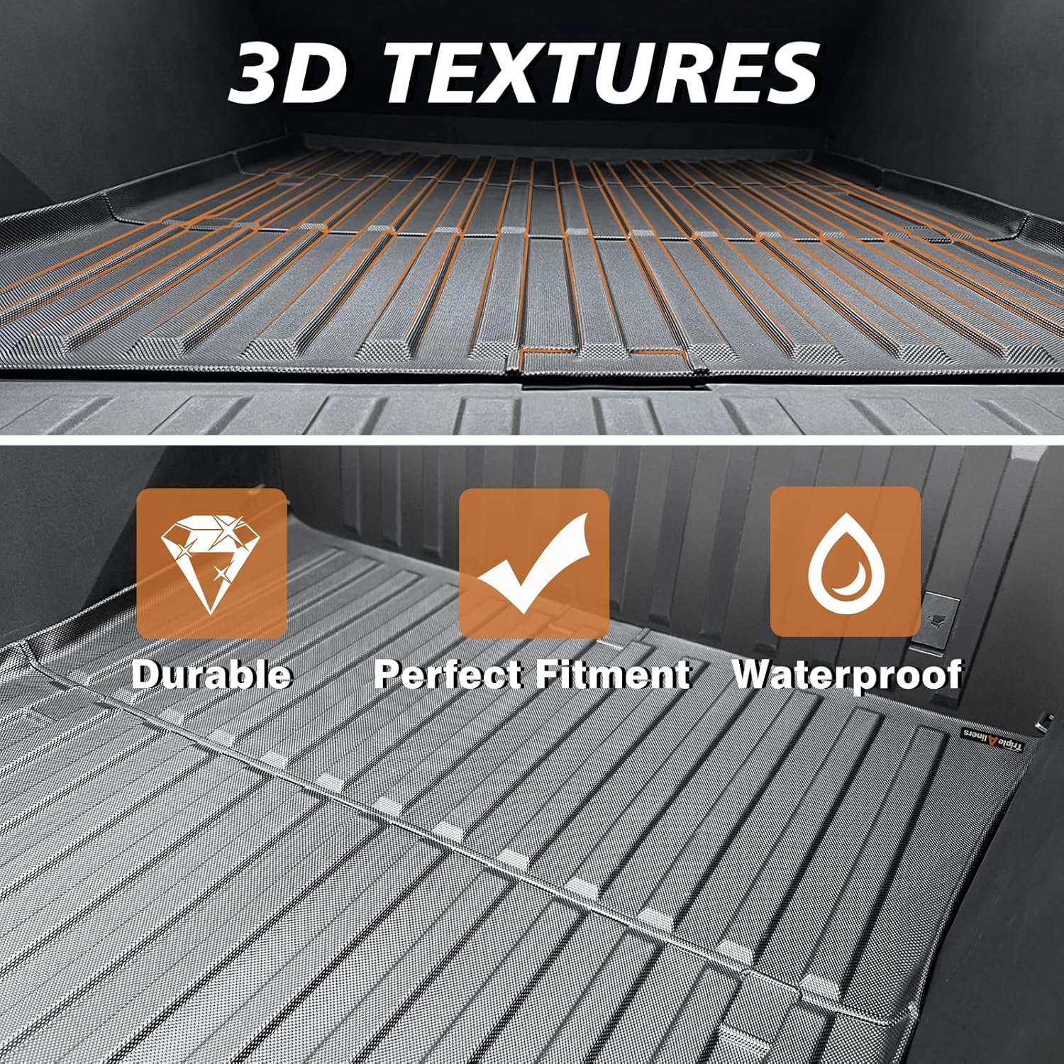 TripleAliners Truck Mat Compatible with 2023-2025 Tesla Cybertruck Accessories, Truck Bed Mat Heavy Duty Custom Fit All Weather Protection TPE Pickup Liner - Image 7