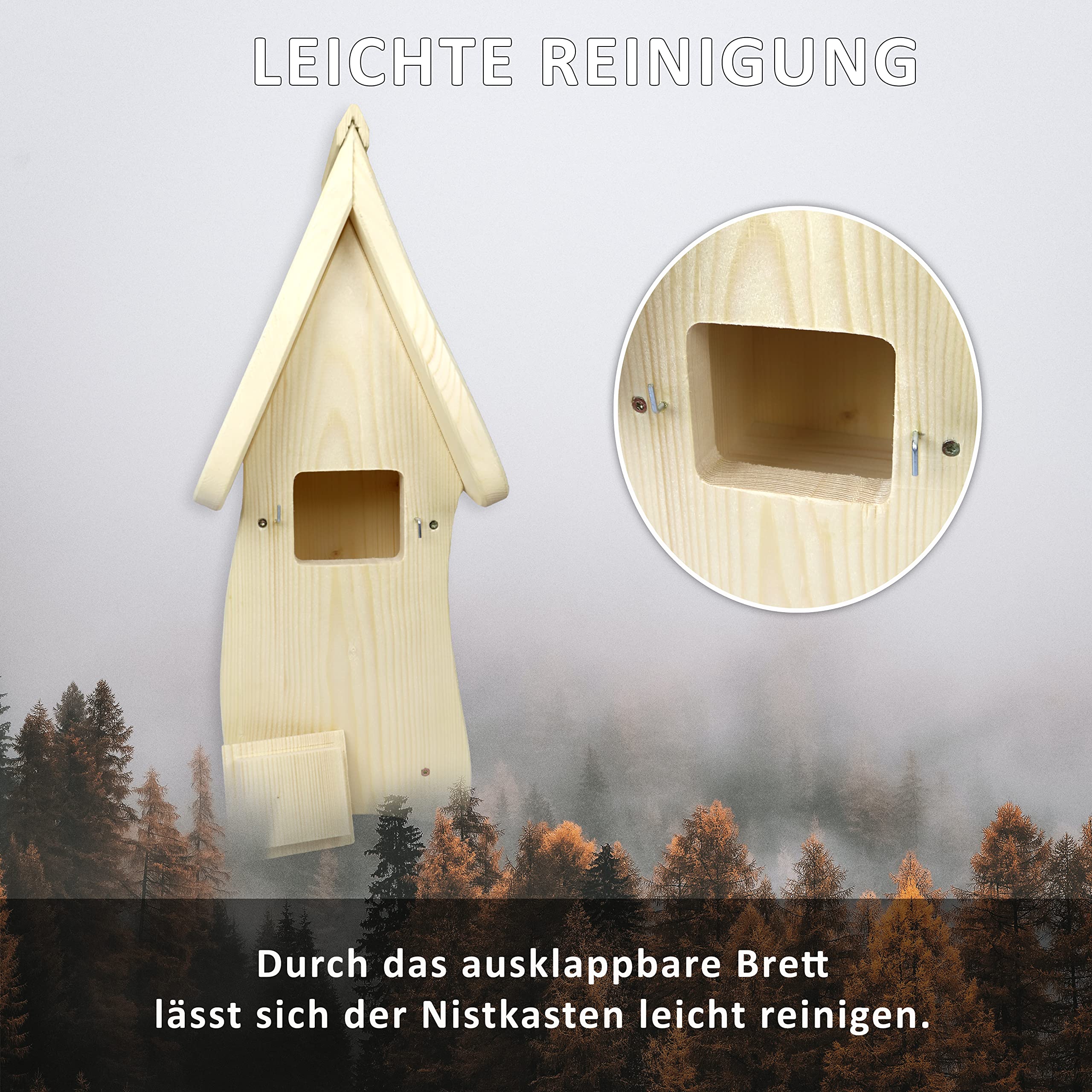 Premium Nistkasten (N1) mit Vogelfutterhaus - Nistkästen Vogelhaus Vogelhäuschen (N1)
