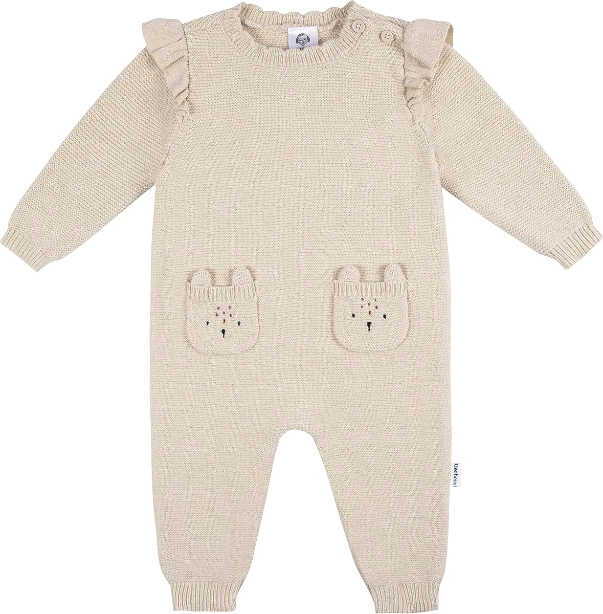 Gerber Baby Girls' Sweater Knit Romper Jumpsuit