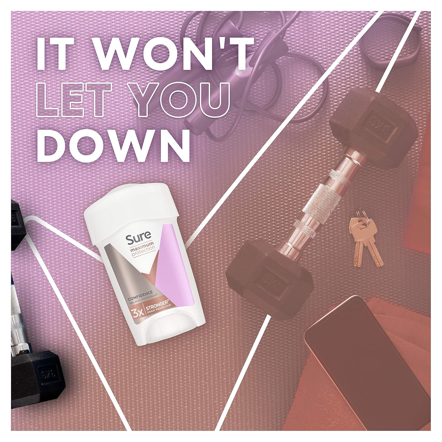 Sure Women Maximum Protection Confidence Anti-perspirant Cream Stick 45 ml. Pack of 6