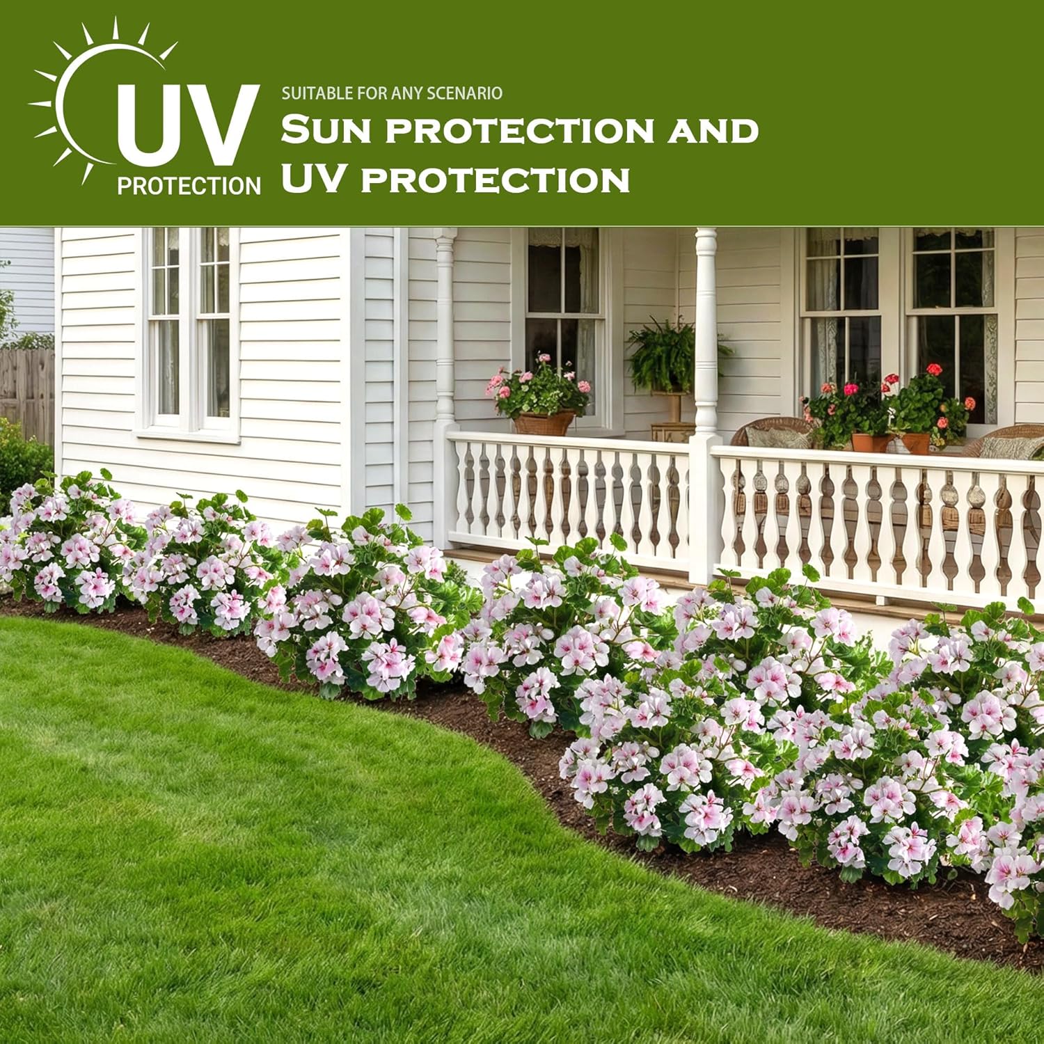 Artificial Flowers for Outdoors 17.7In Artificial Geraniums for Indoor Fake Flowers 4PCS Uv Resistant Artificial Outdoor Flowers for Indoor Home Decor Outdoor Garden Decoration(Pinkish White) - Image 9