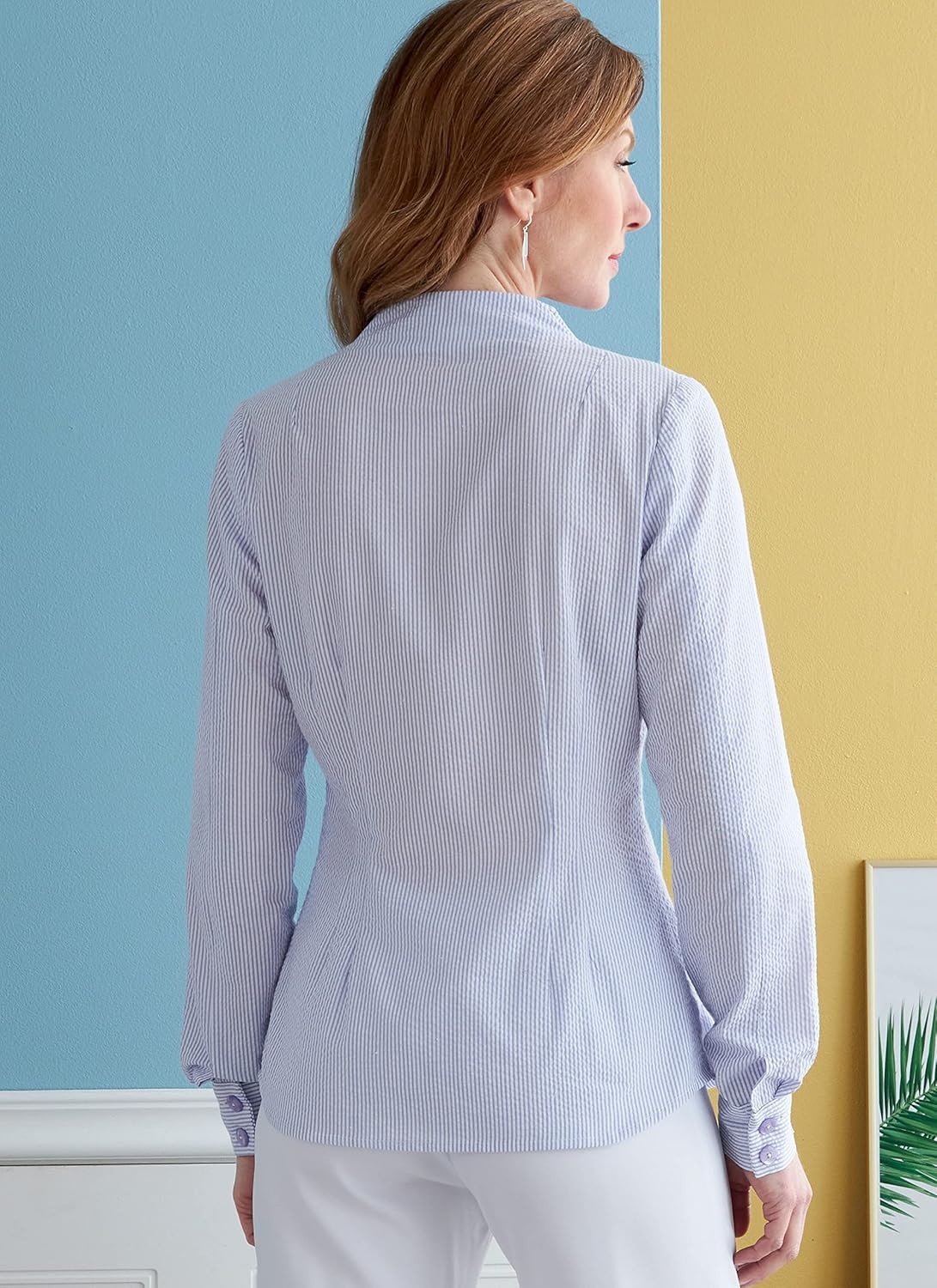 Butterick Misses' Semi-Fitted Shirt, Code B6842 Sewing Pattern Kit, Sizes 8-10-12-14-16, Multicolor