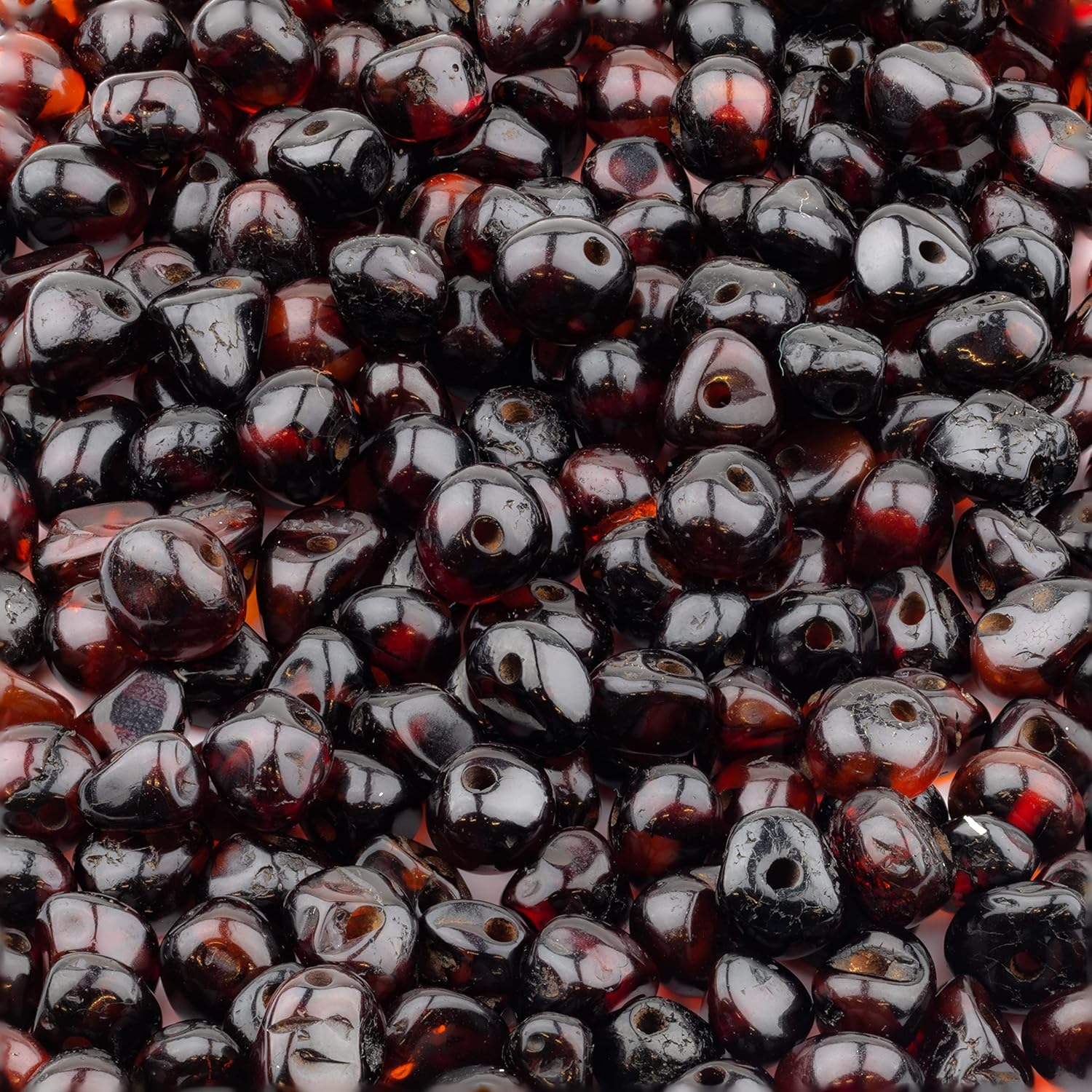 Amber Beads Baroque Style – Polished and Raw 100% Natural Baltic Stone 5-6mm Loose with Drilled Holes Multiple Colors - Amber Culture