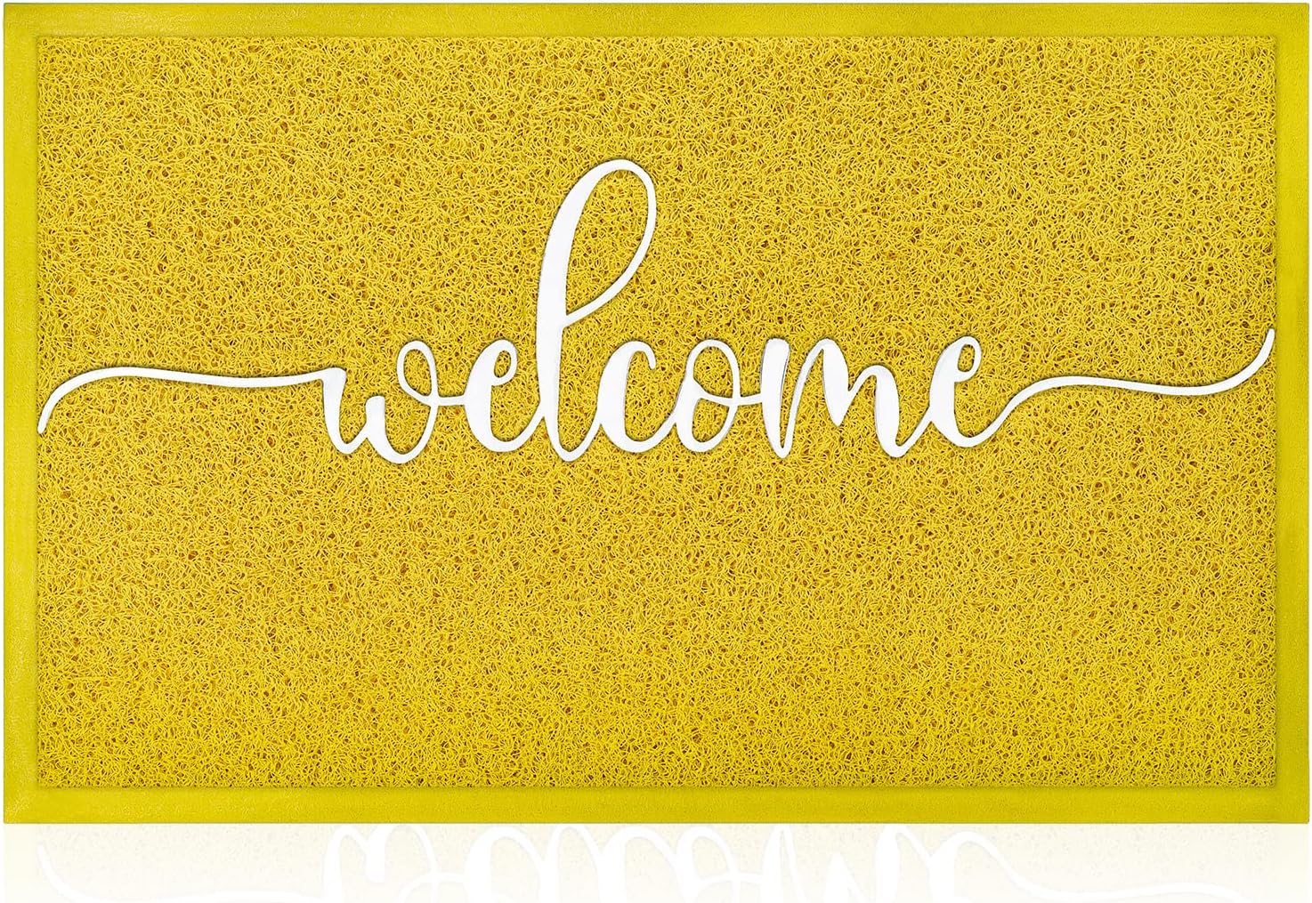 AAZZKANG Yellow Outdoor Mat Front Door Indoor Welcome Doormat,Anti Slip Rubber Door Mat,Quickly Trap Dirt Easy to Clean