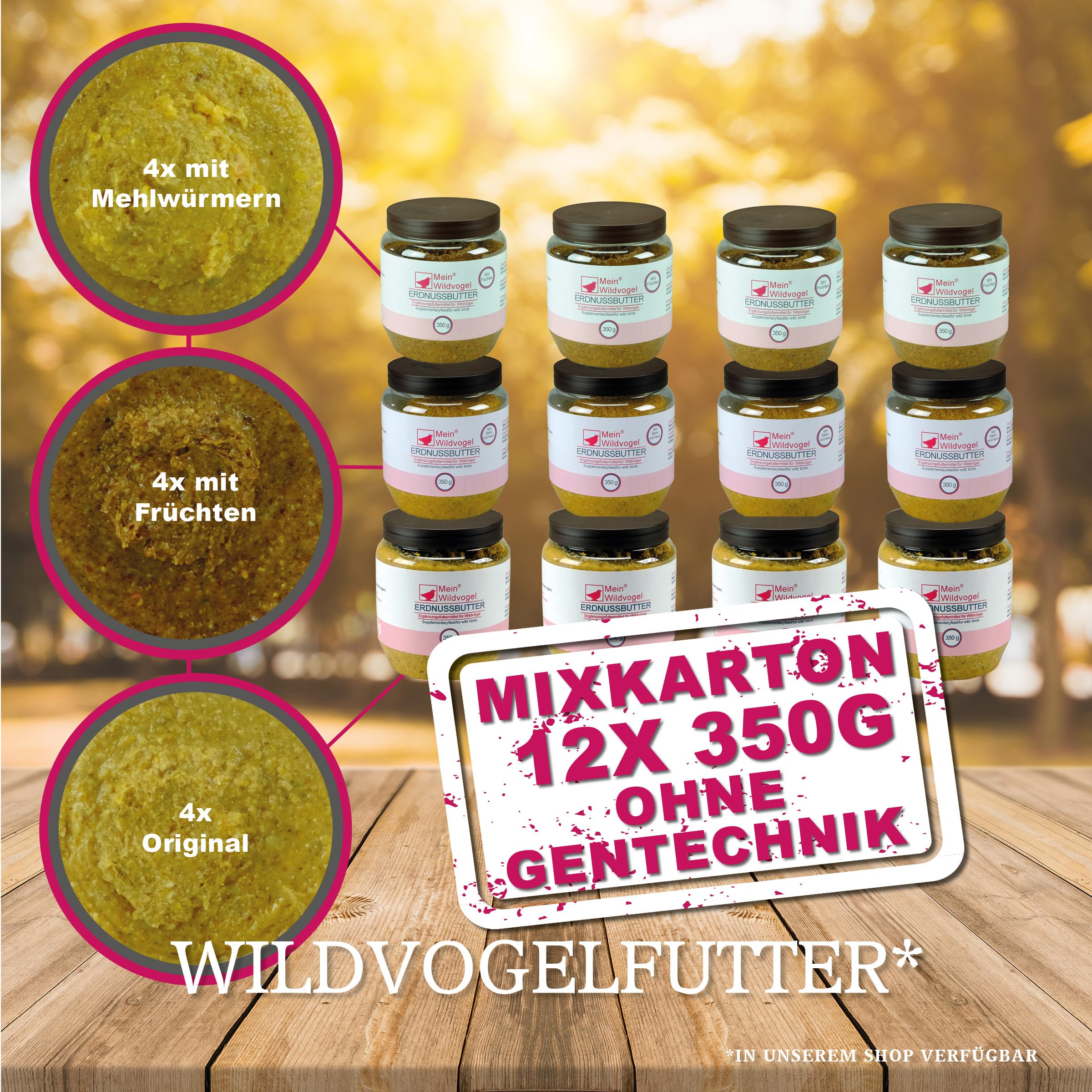 MeinWildvogel - Wildvogel-Vital - Premium Vogelfutter 30 kg XXL - Wildvogelfutter - Streufutter - Ganzjahresfutter für Vögel mit Sonnenblumenkernen & Erdnüssen - Gentechnikfrei & Ambrosia-kontrolliert