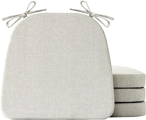 Juego de 4 cojines para sillas de comedor, almohadillas antideslizantes para sillas de cocina, 17 x 16 x 2 pulgadas, cojines de asiento en forma de