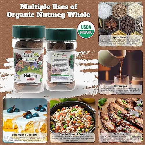 Miniatura 10 de Rani Nuez moscada (Jaiphul) Polvo molido para especias de 3 oz (85 g) Tarro de PET  Todo natural  Vegano  Apto para gluten  Sin OMG  Kosher  Origen