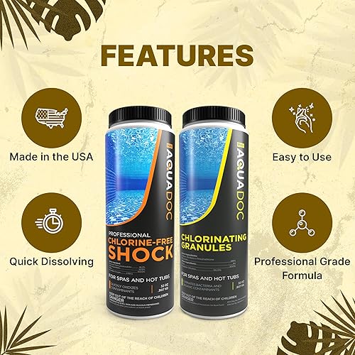 Miniatura 6 de AquaDoc - Kit de choque de cloro y spa para bañera de hidromasaje, kit de iniciación para bañera de hidromasaje con gránulos de cloro y choque de
