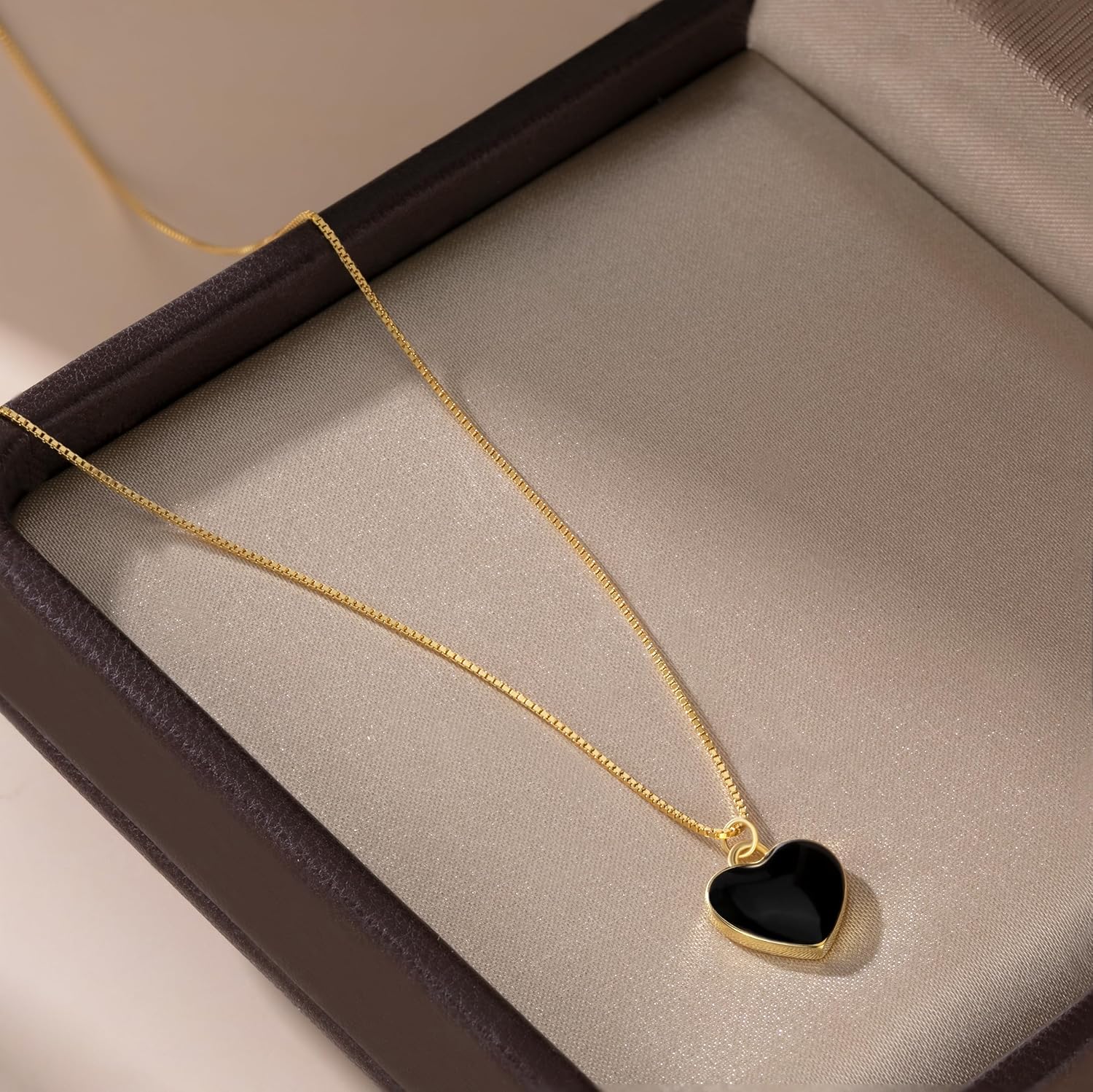 SLUYNZ Solid 925 Sterling Silver Black Heart Necklace for Women Teens Love Heart Necklace Chain