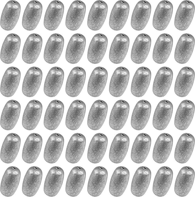 Egg Sinkers Fishing Weights Oval Shaped Fishing Weights Sinker Sliding Sinkers for Fishing Line Bass Casting Sinker Worm Weight Catfish Weights Fishing Sinkers for Saltwater Freshwater Fishing