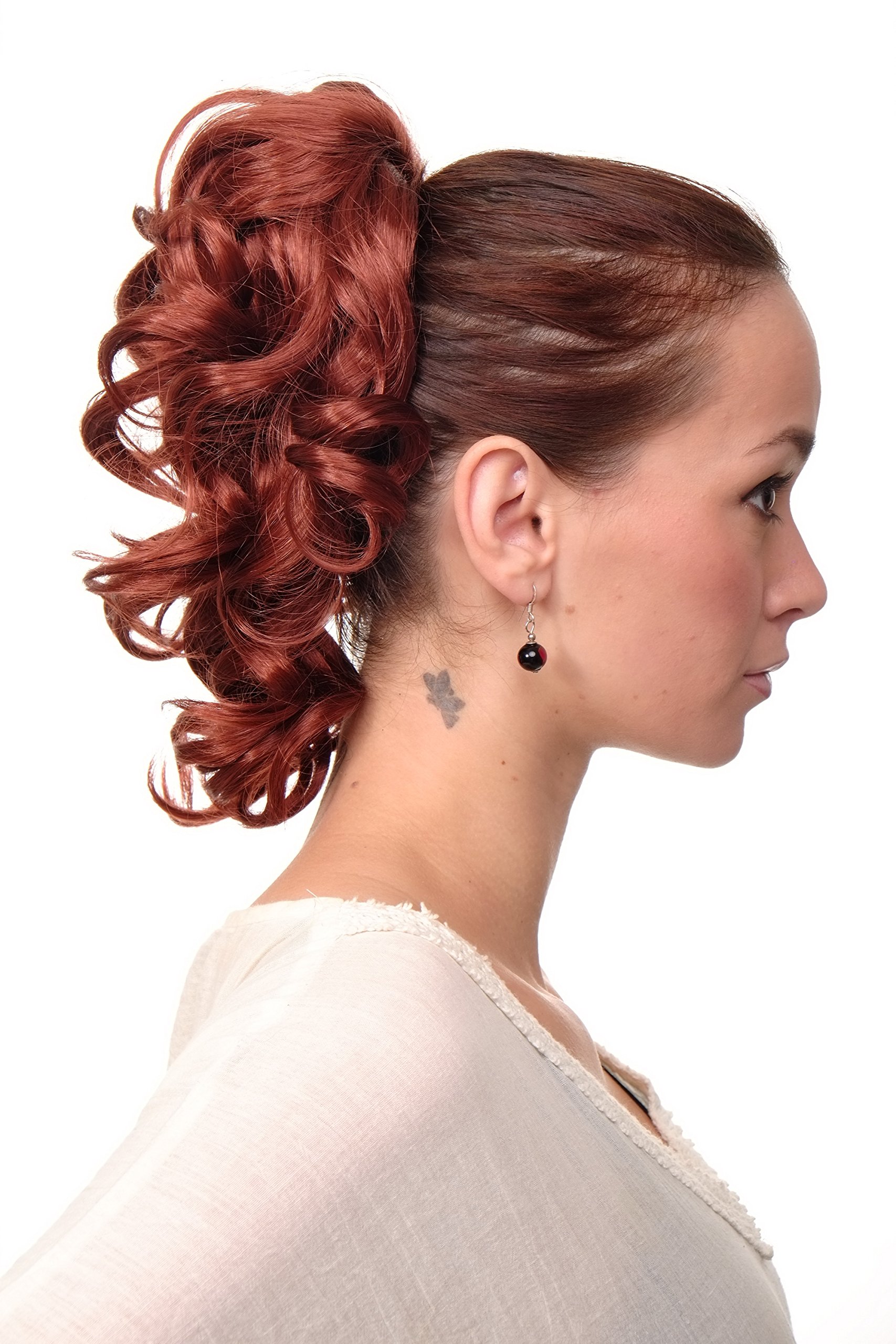 WIG ME UP - JL-3023-350 Hairpiece ponytail with comb and elastic draw string short wavy voluminous copper red 14inch - Image 3