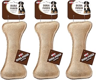 Ethical Pet Dura Fused Leather Bone Dog Toy, 7-Inch (3 Bones)