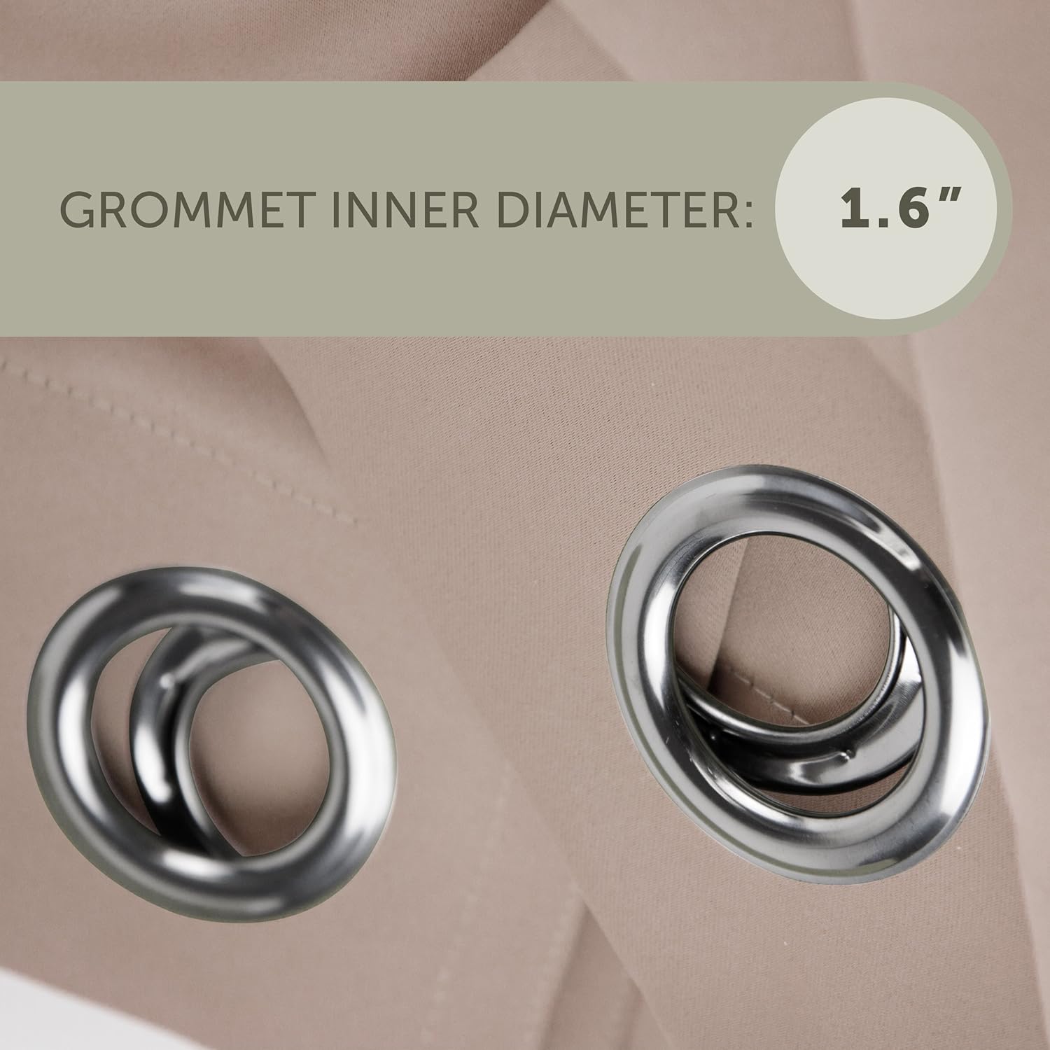 Rod Desyne Window Thermal Isulated Blackout Curtain with Metal Grommet, 96" x 108", Beige - 1 Panel