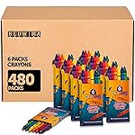 Bedwina Bulk Crayons Case of 480 6-packs Total 2880 Color Crayon Bulk School Supplies For Kids & Toddler, Teachers & Classroom, Nontoxic Travel Crayons Party Favors, Restaurants, Goody Bags Stuffers
