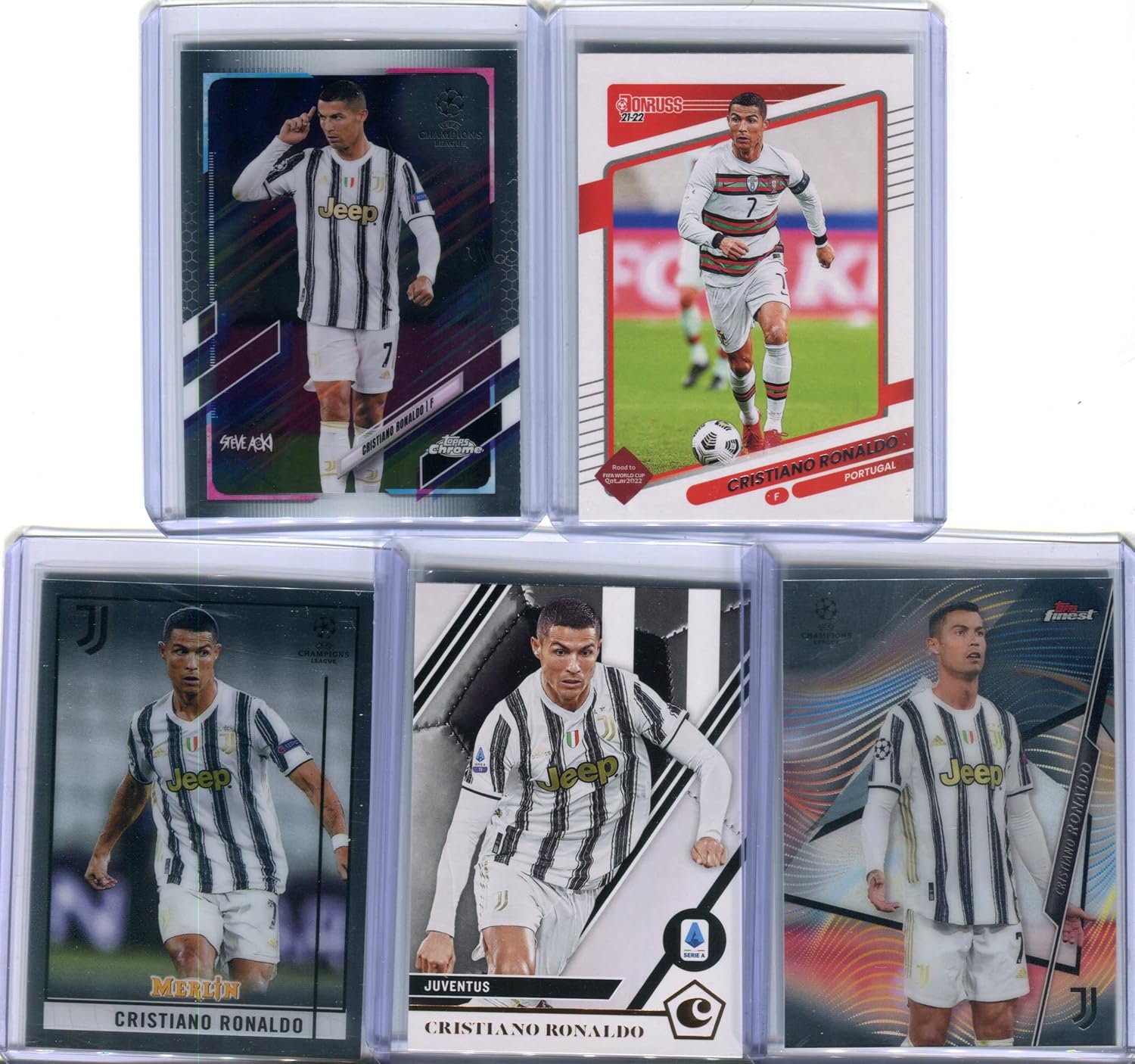 Cristiano Ronaldo Assorted Soccer Futbol Cards 5 Card Lot Portugal
